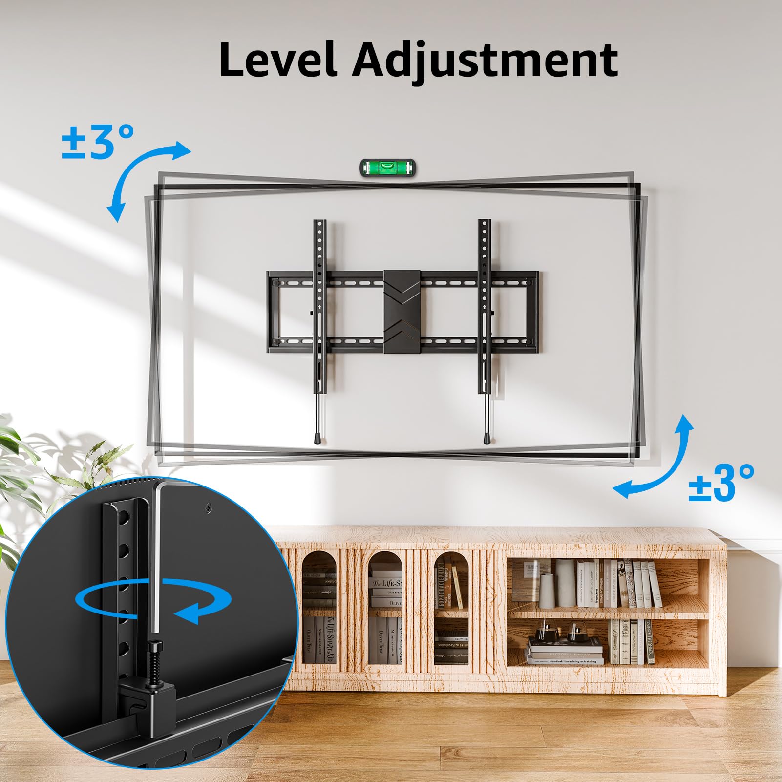 MOUNTUP Tilting TV Wall Mount Bracket for Most 37-75 Inch TV up to 99 LBS, Low Profile Tilt TV Wall Mount Max Vesa 600 x 400mm, Quick Lock and Release to Mount on 16", 18", 24" Stud