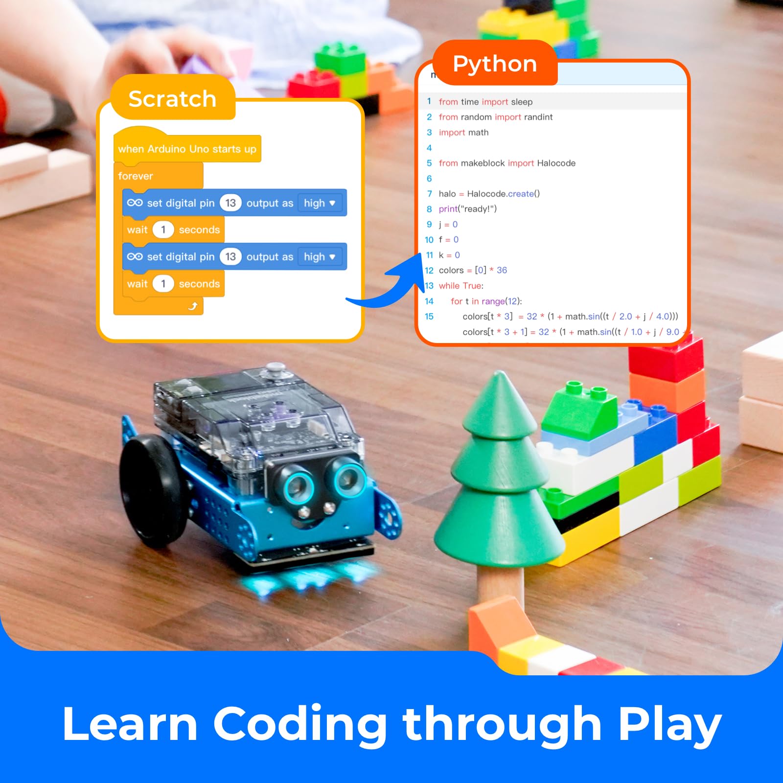 Makeblock mBot2 Coding Robot for Kids, AI Learning Robot Support Scratch & Python Programming, Robotics Kit for Kids Ages 8-12 and up, Building STEM Robot Toys Gifts for Boys Girls