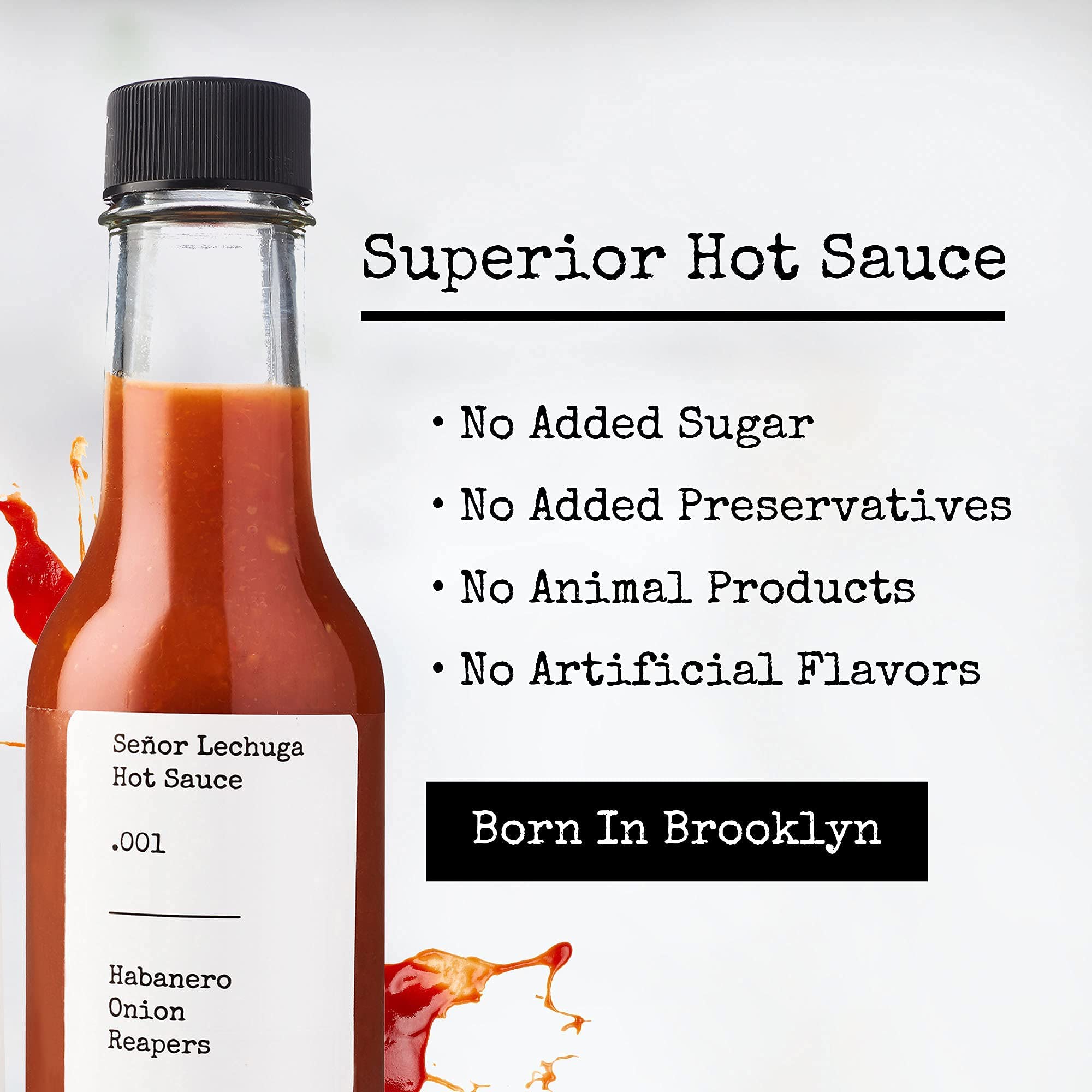 Señor Lechuga Hot Sauce – Hot Sauce Made from Carolina Reaper Peppers and Habanero Pepper – .001 Habanero, Onion, Reapers