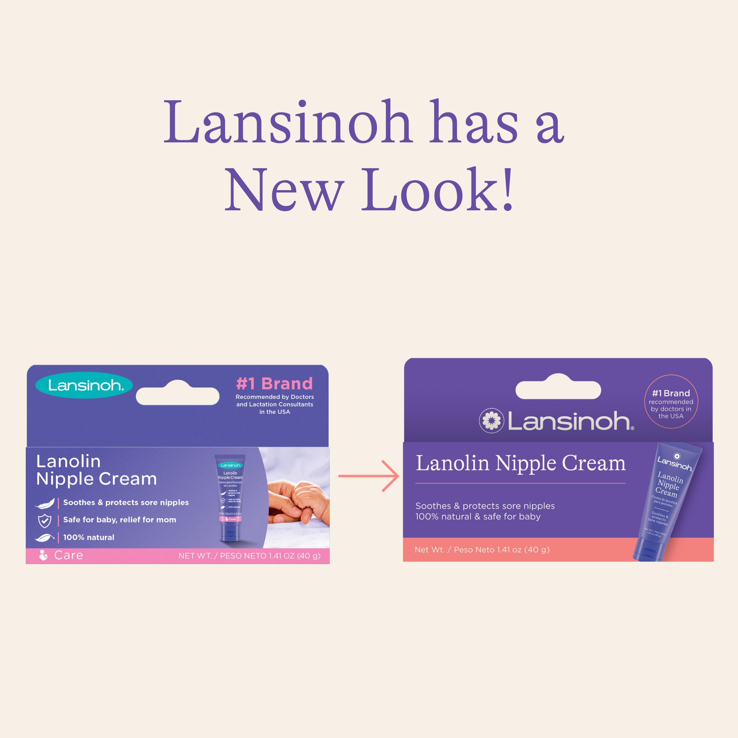 Lansinoh Lanolin Nipple Cream, Safe Nipple Balm for Baby and Mom, Breastfeeding Essentials, 1.41 Ounces (Pack of 2)