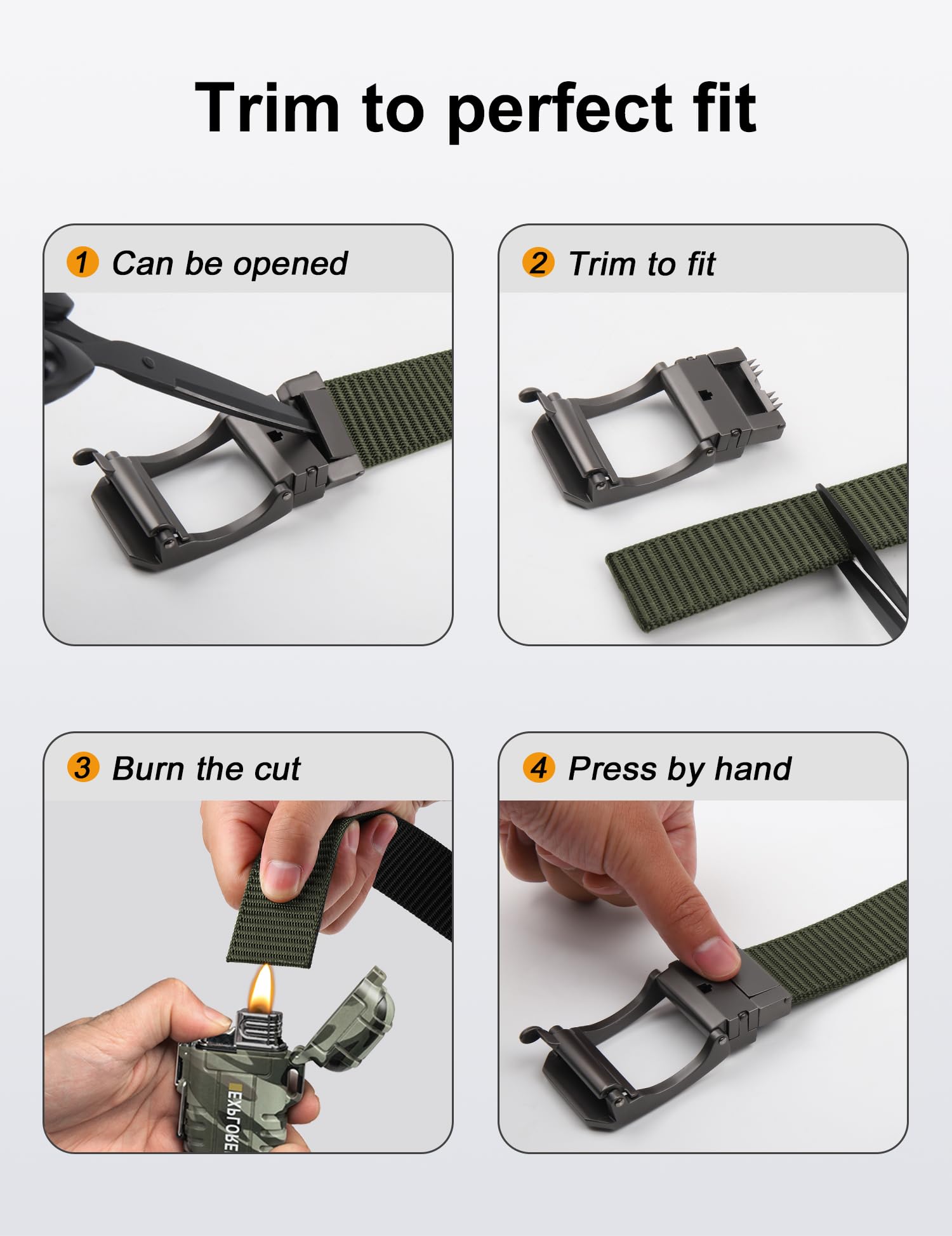 JUKMO Reversible Ratchet Belt, Nylon Web Tactical Work Belt with Automatic Slide Buckle (Green/Black, Medium-for Waist 38"-42" (Length 49"))