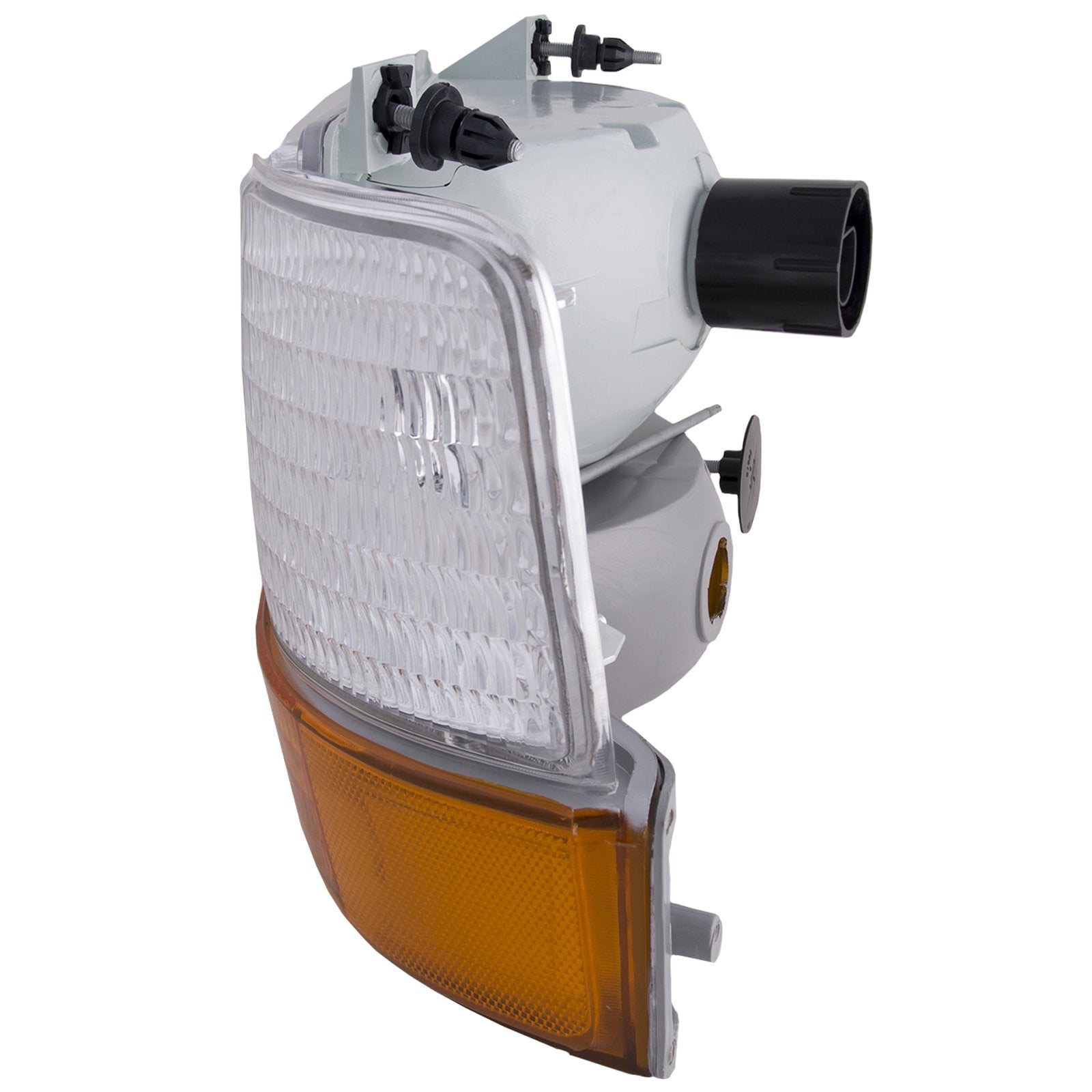 HEADLIGHTSDEPOT Chrome Housing Halogen Headlights Compatible with Ford Bronco F-150 F-250 F-350 Includes Left Driver and Right Passenger Side Headlamps 6-Piece Set With Corners and Signal Lights