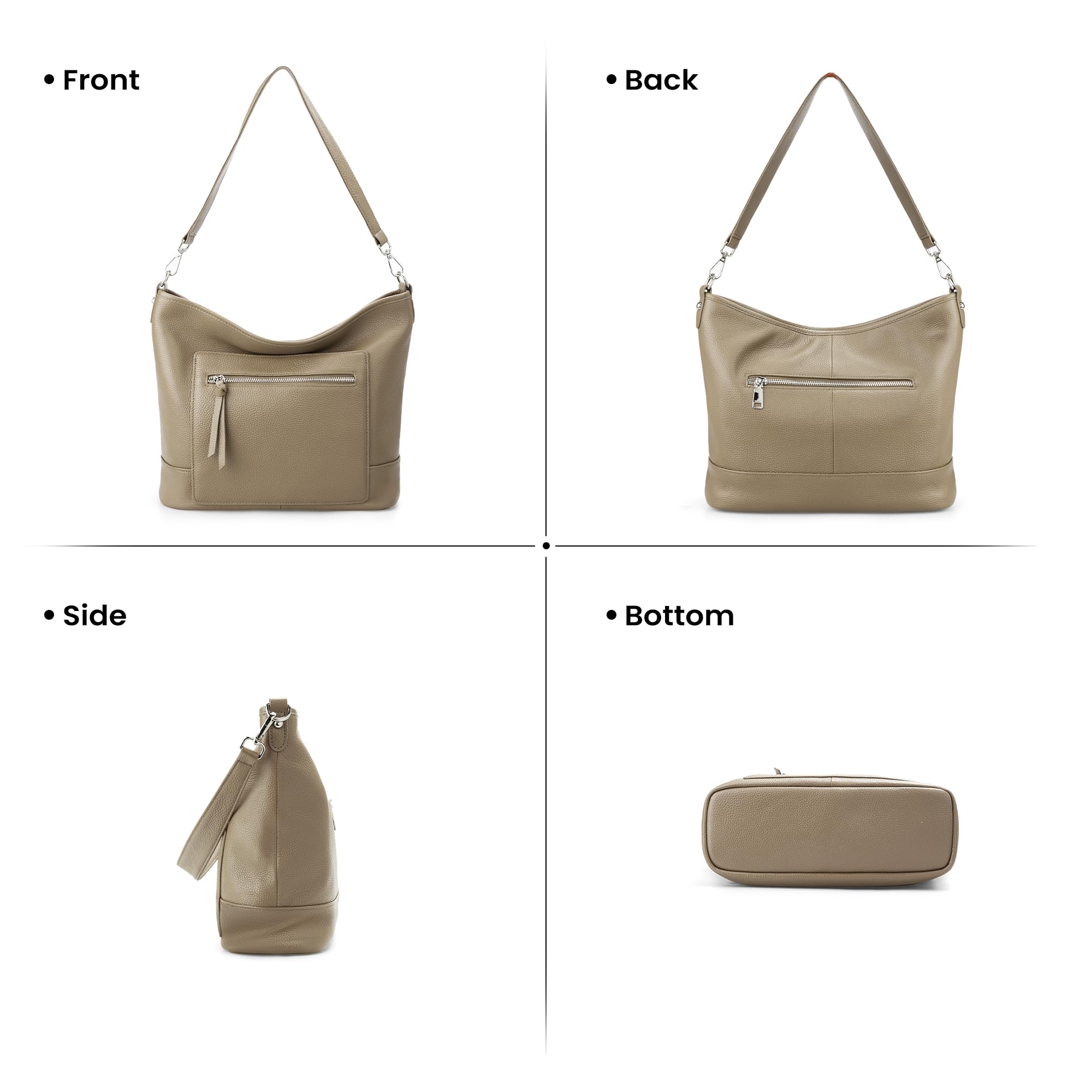 befen Real Leather Crossbody Bucket Bags for Women, Women's Lightweight Cross Over Shoulder Purses with Multiple Compartments - Cognac Brown