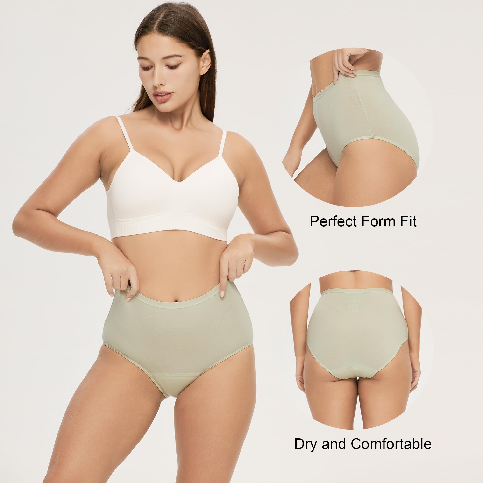 BATTEWA Incontinence Underwear for Women Washable, Leak Proof Underwear High Waist Cotton,Bladder Leakage 50ML (5Blush, Medium, 5 Pack)