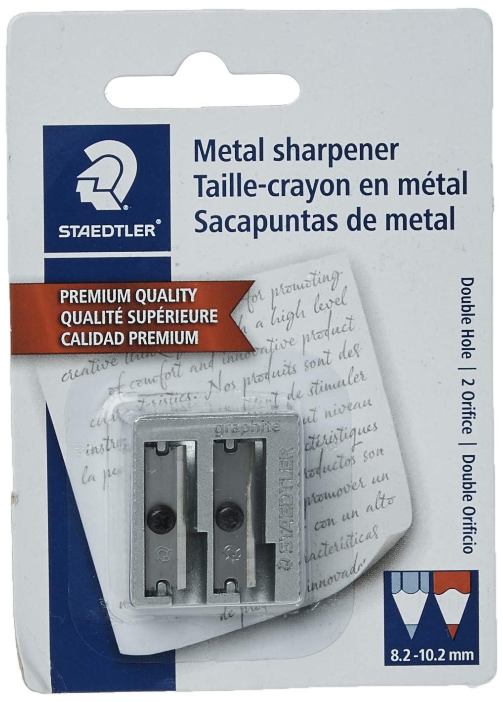 Staedtler Metal Sharpener, Double Hole for Pencils and Colored Pencils, 1-Each (510 20BK)