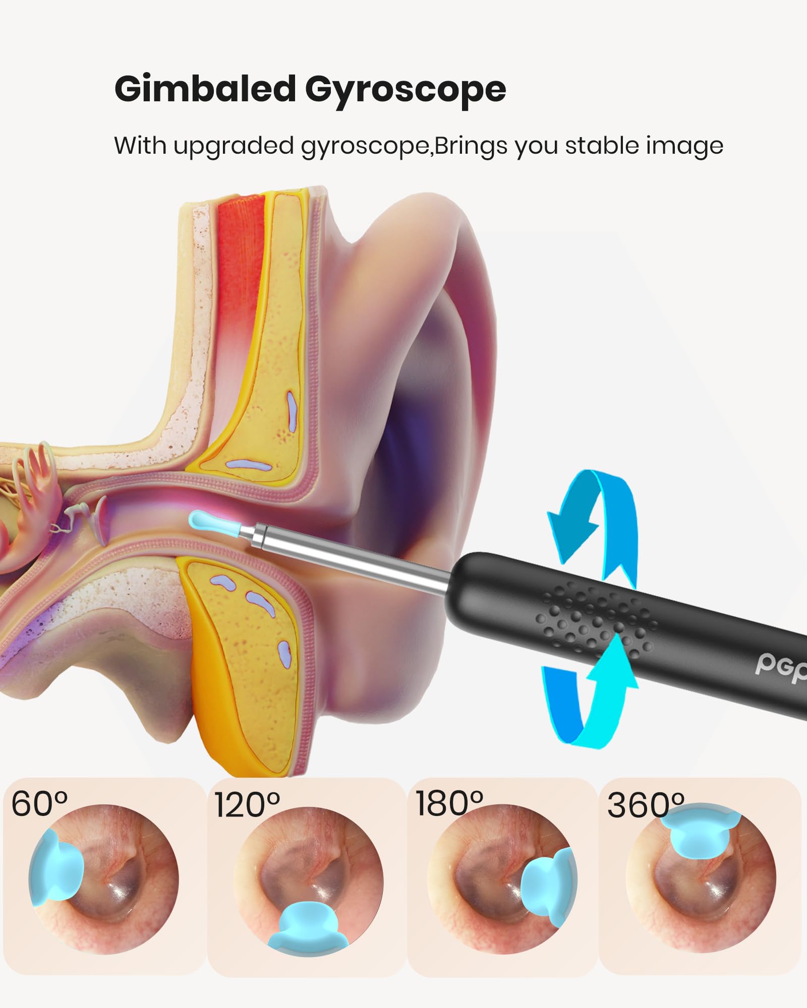 BEBIRD R1 Wax Removal Tool for Ear - Spade Ear Canal Cleaner with Camera 1080P Earscope, Wax Remove Ear Picker with Vari Replacement Tips, Camera with 6LED Light for Ear/Nose/Throat Examination, Black