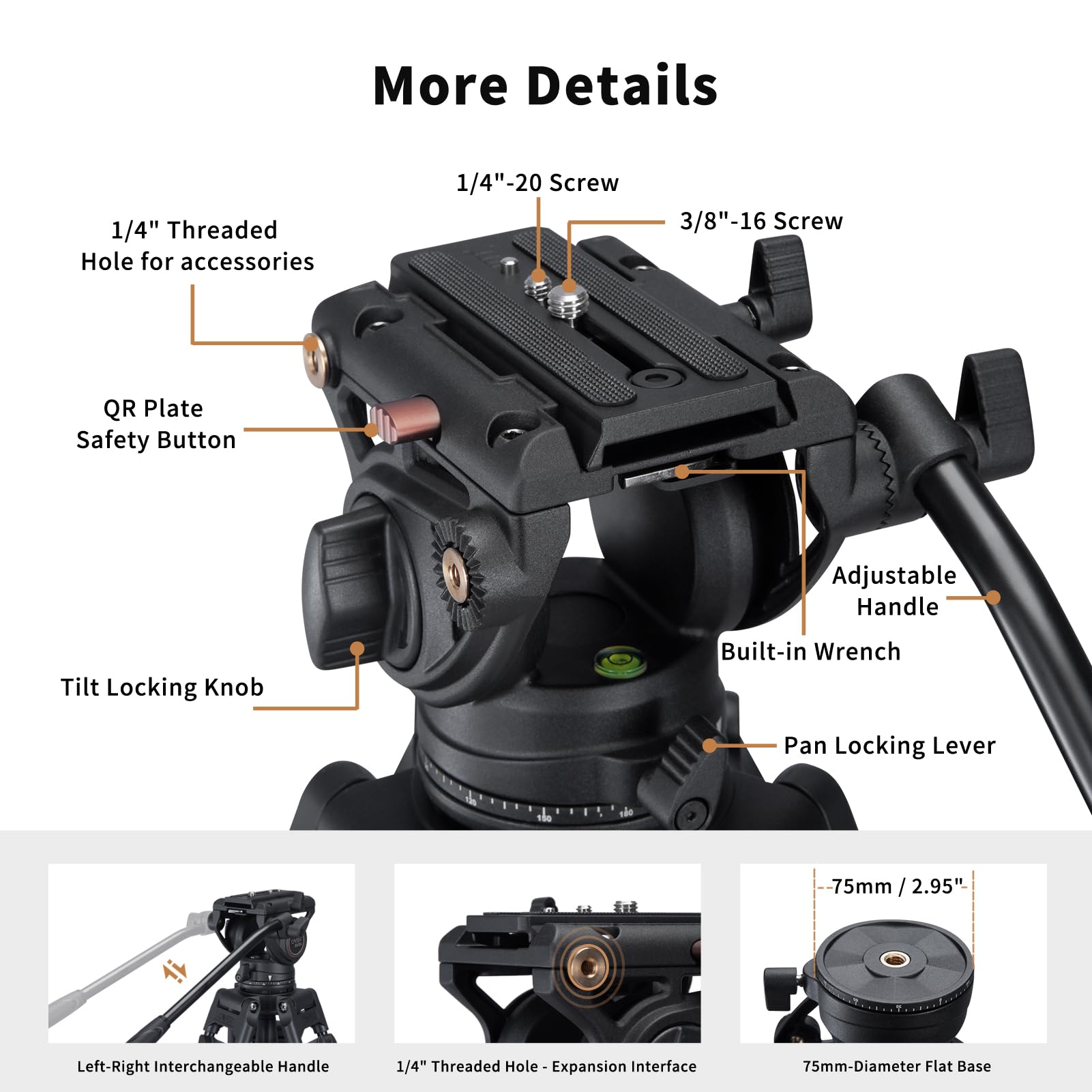 Video Tripod System, Cayer BV30L 72 inch- Professional Heavy Duty Aluminum Twin Tube Tripod, K3 Fluid Head, Mid-Level Spreader, Max Loading 13.2 LB, DSLR Camcorder, Plus 1 Bonus Quick Release Plate