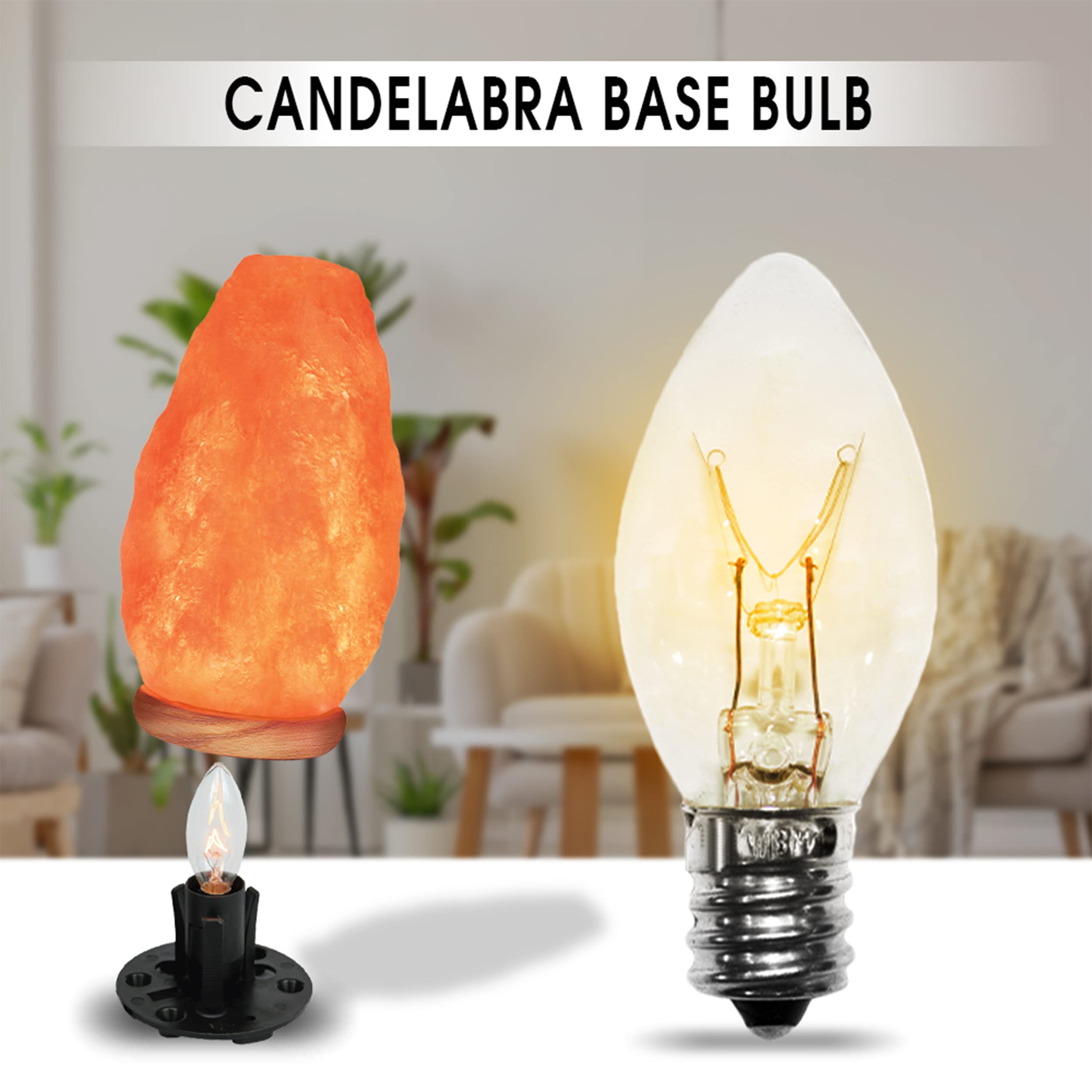 Himalayan Glow Salt Lamp Light Bulbs - Night Light Bulbs - 15 Watt Light Bulbs for Lamp - E12 Incandescent Bulbs - High Temp Resistance