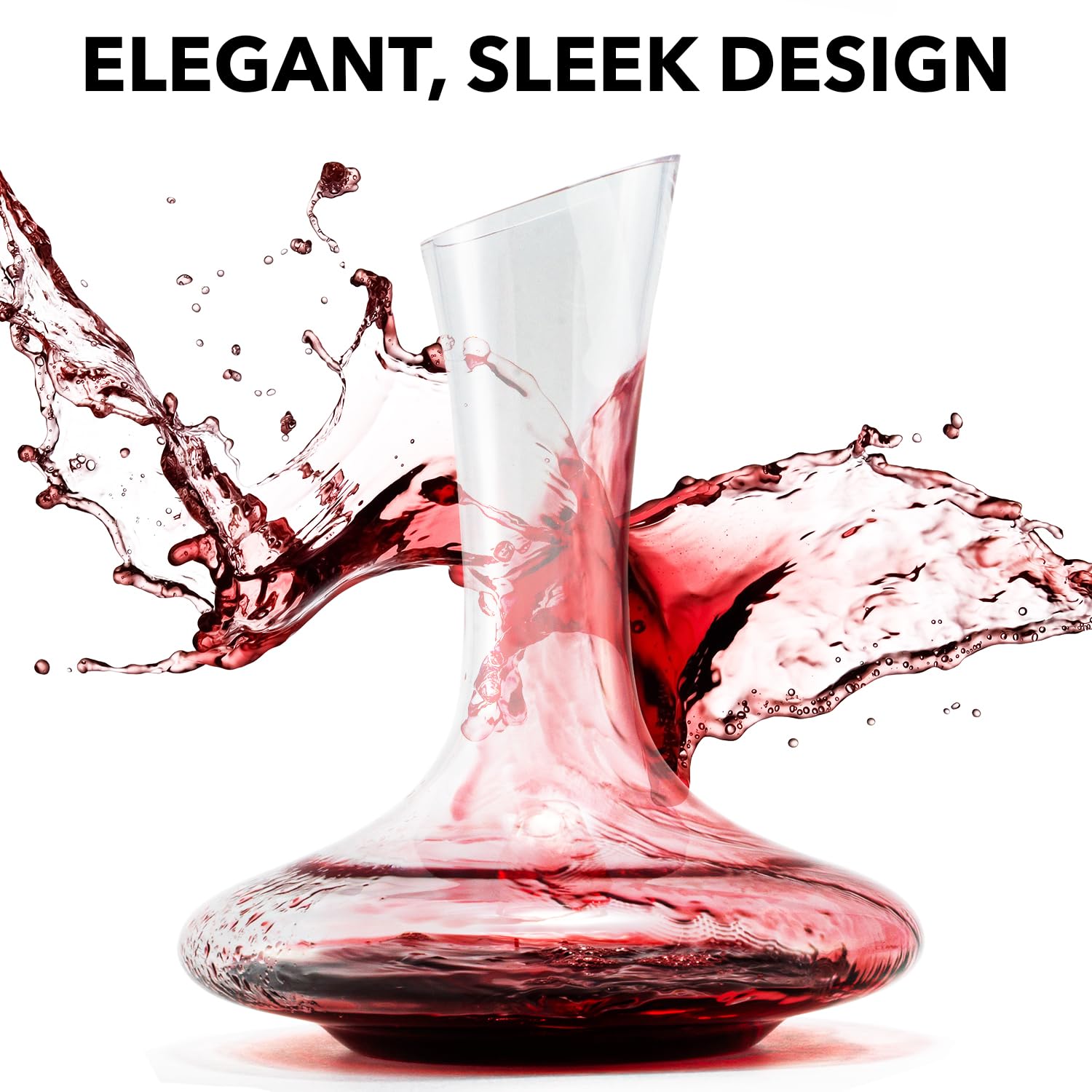 Le Chateau Large Elegant Wine Decanter with Aerator - Hand Blown Lead-Free Crystal Glass Wine Carafe, 750ml Red Wine Decanter, Wine Aerator Accessory for Wine Lovers