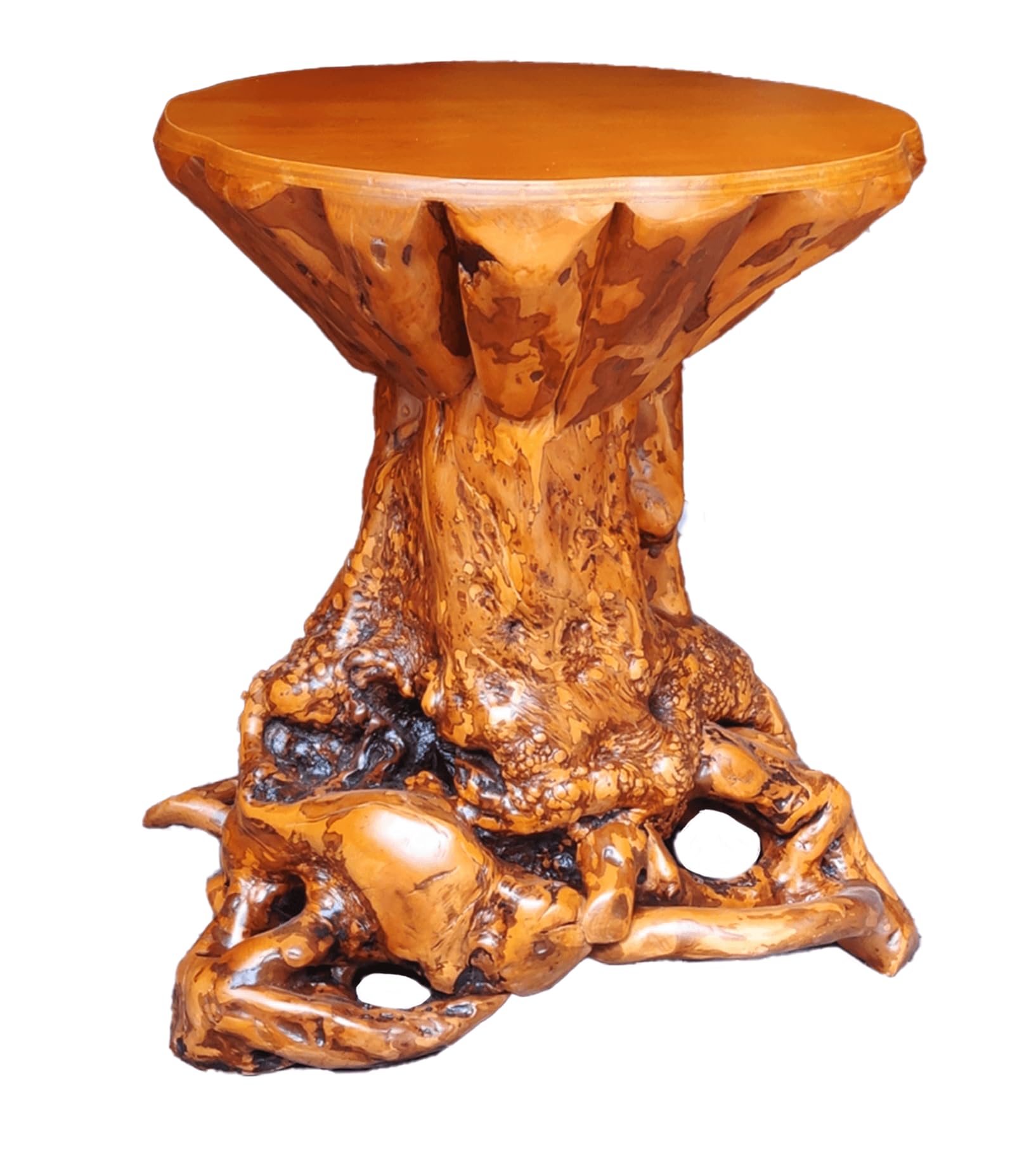Aotea Crafts Rustic Azalea Tree Stump/Root End Table | Unique Wood Root Log Side Table | Reclaimed Primitive Round Natural Live Edge Coffee Table/Stool | Log Cabin Home Decor Furniture