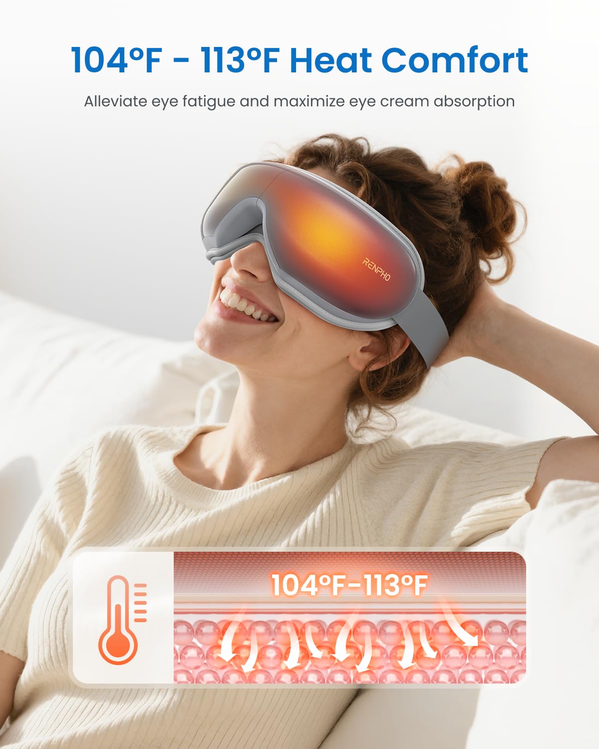 RENPHO Eye Massager with Heat, Mothers Day Birthday Gifts for Mom Women Men Her, FSA Eligible HSA Eye Mask for Migraine Relief,Sleep Mask for Dry Eyes Relax, Reduce Strain for Men Dad Eyeris 1