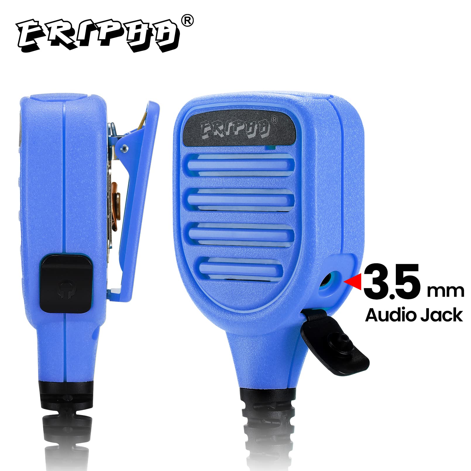 ERIPHA Shoulder Mic Speaker Compatible with Motorola XPR 7550 7550e 6550 Waterproof IP56 Two Way Radio Speaker Microphone with 3.5mm Jack (Blue)