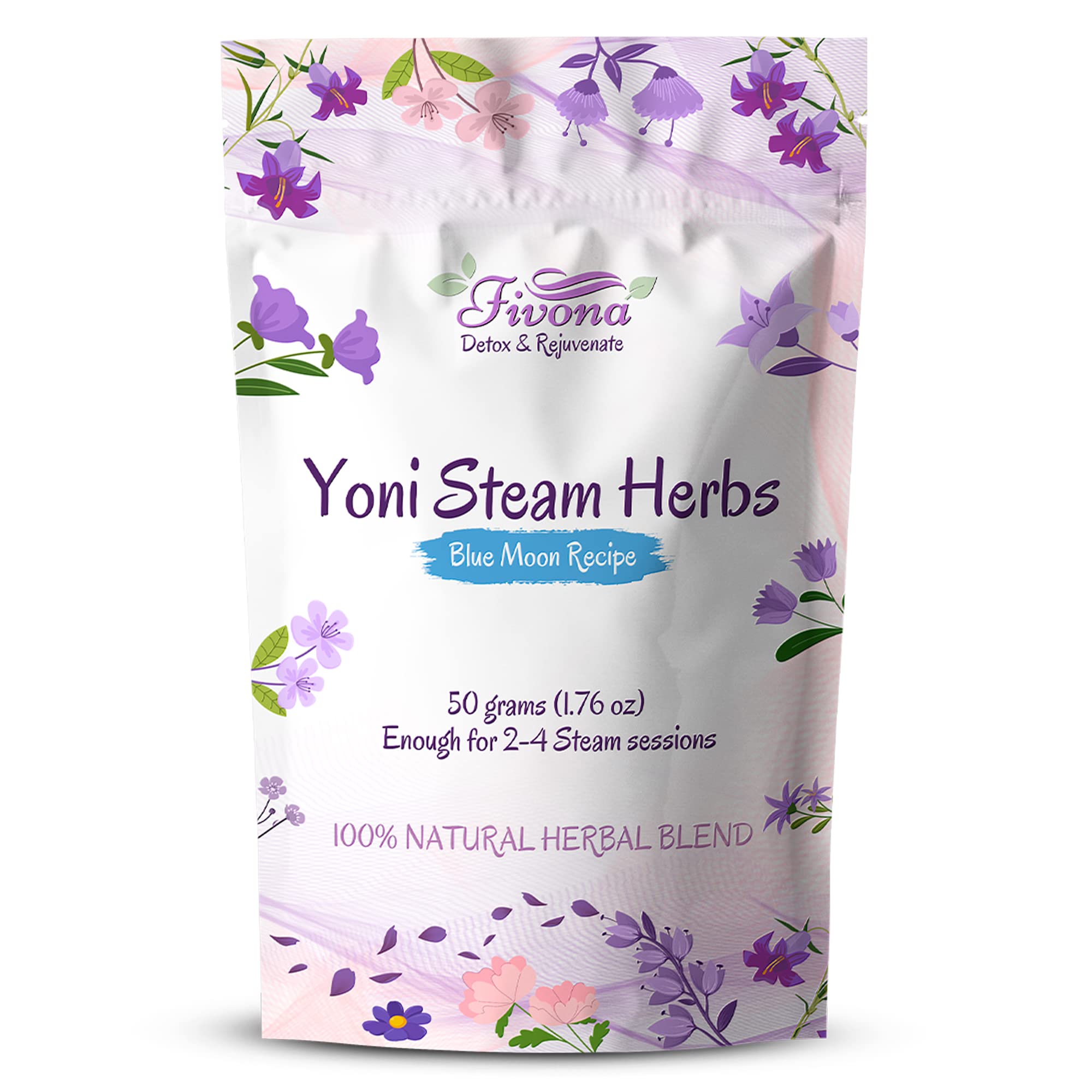 Fivona Yoni Steaming Herbs - for Feminine Use and Rituals - V-Detox, Cleanse, Wash, Odor Control - 2 to 4 Sessions - Female PH Balance- 1.76 Ounces