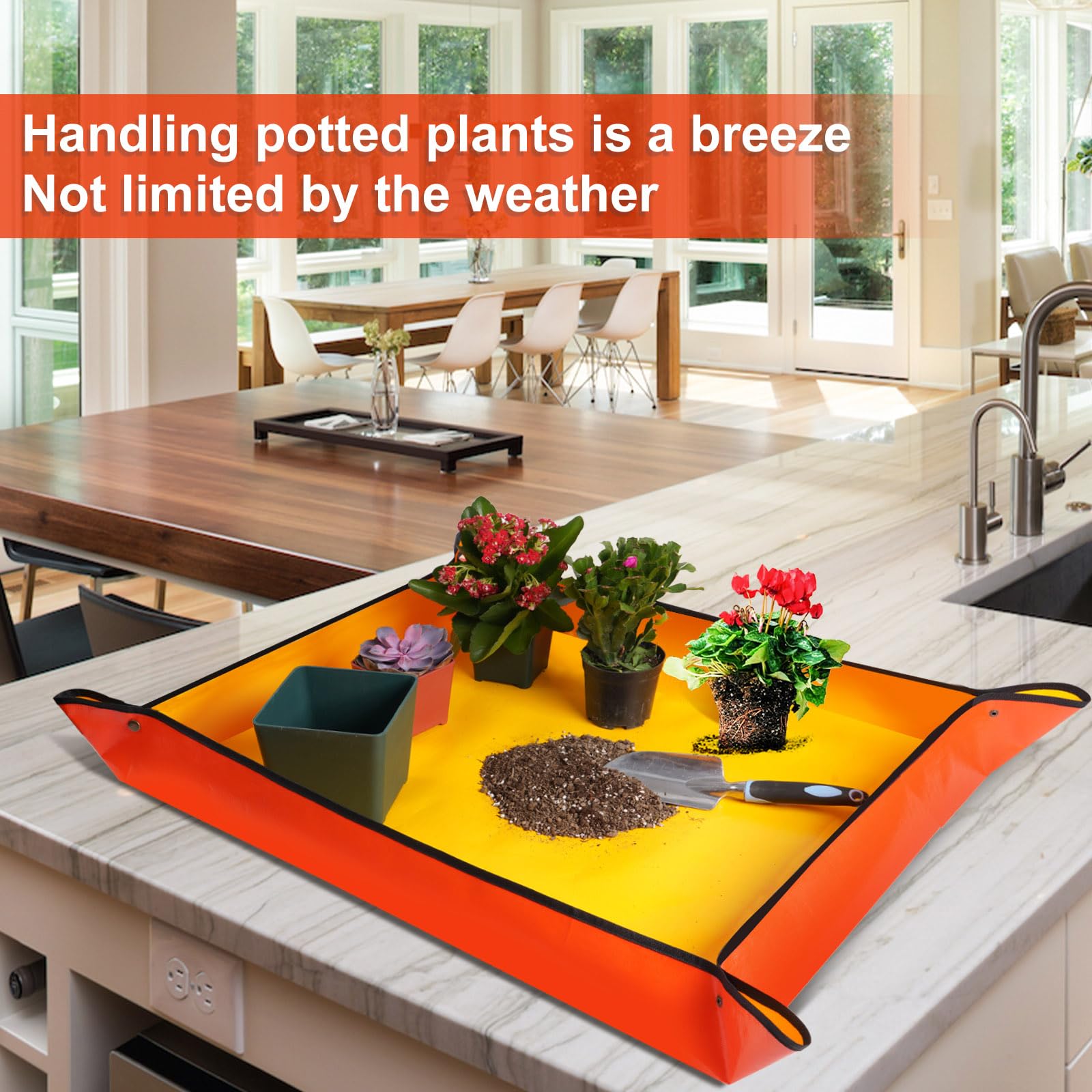 HNXTYAOB Large Potting Mat for House Plant Transplanting and Soil Mix Control Waterproof Plant RepottingTray Gardening Tools Plant Gifts for Plant Lovers (39.5"X31.5")