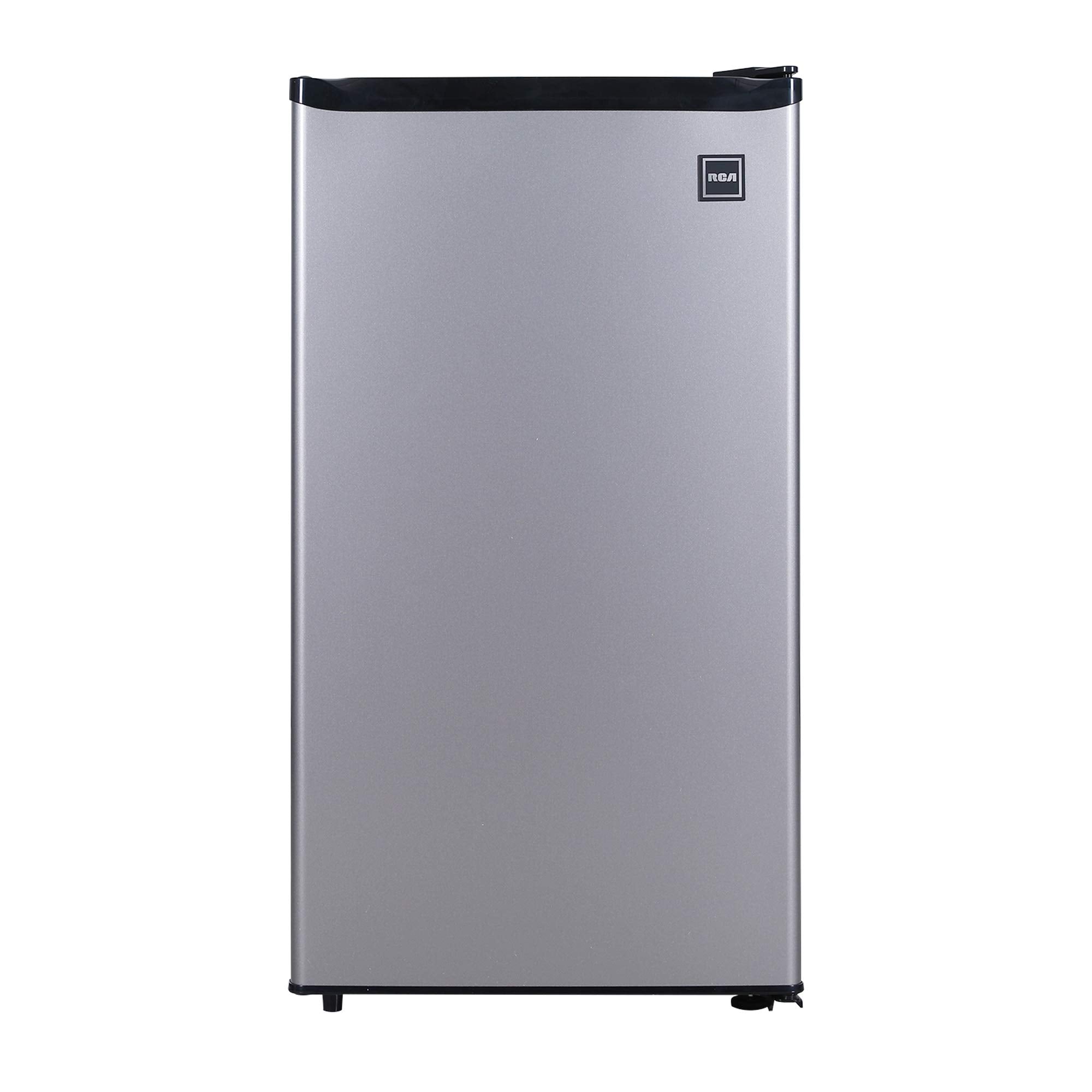 RCA RFR322 Mini Refrigerator, Compact Freezer Compartment, Adjustable Thermostat Control, Reversible Door, Ideal Fridge for Dorm, Office, Apartment, Platinum Stainless, 3.2 Cubic Feet