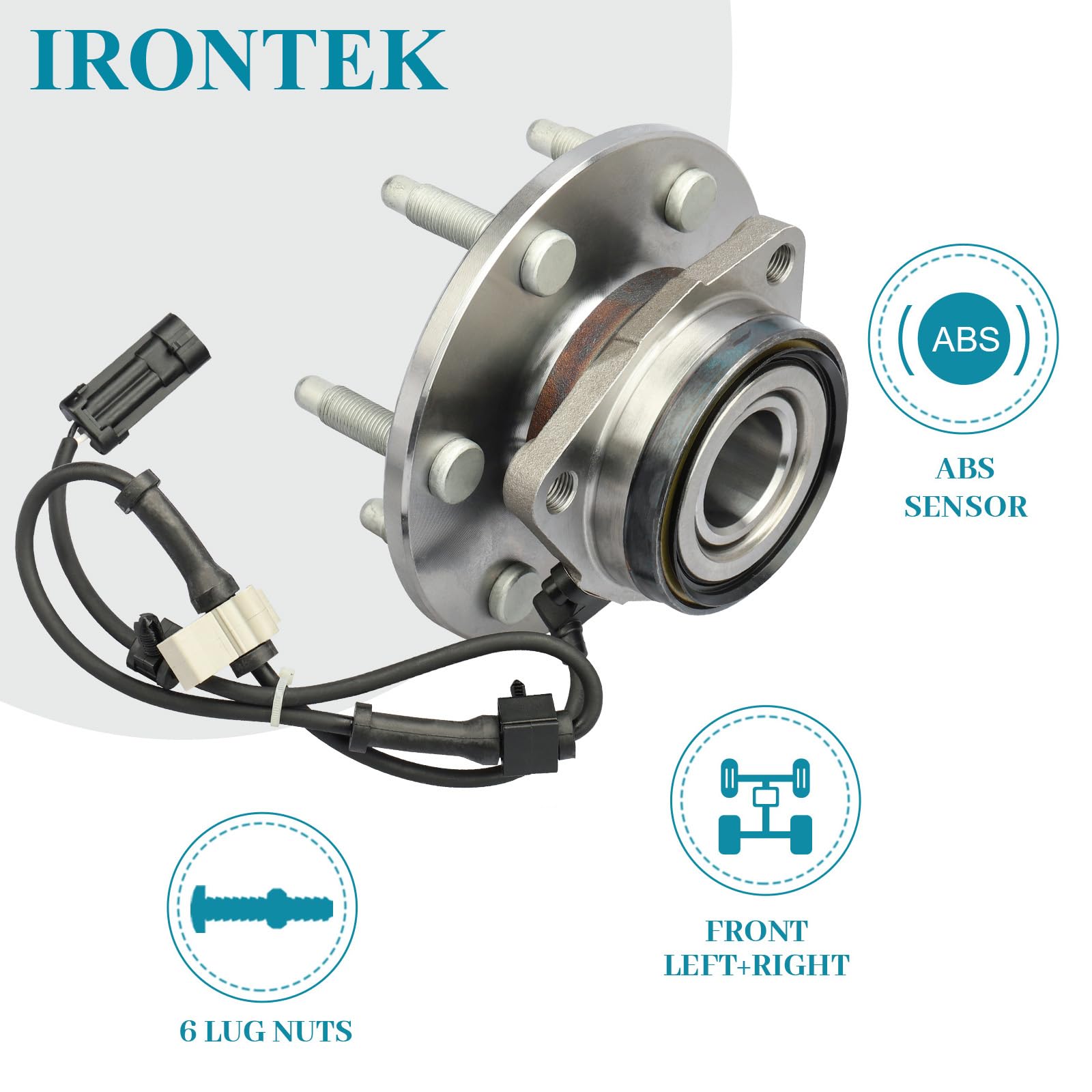 4WD ONLY Front Wheel Hub and Bearing Assembly 515036 Wheel Bearing for Cadillac Escalade, for Chevy Avalanche, Express 1500, Silverado, Suburban, Tahoe, for GMC Sierra, Yukon, Savana 6 Lugs w/ABS 1PCS