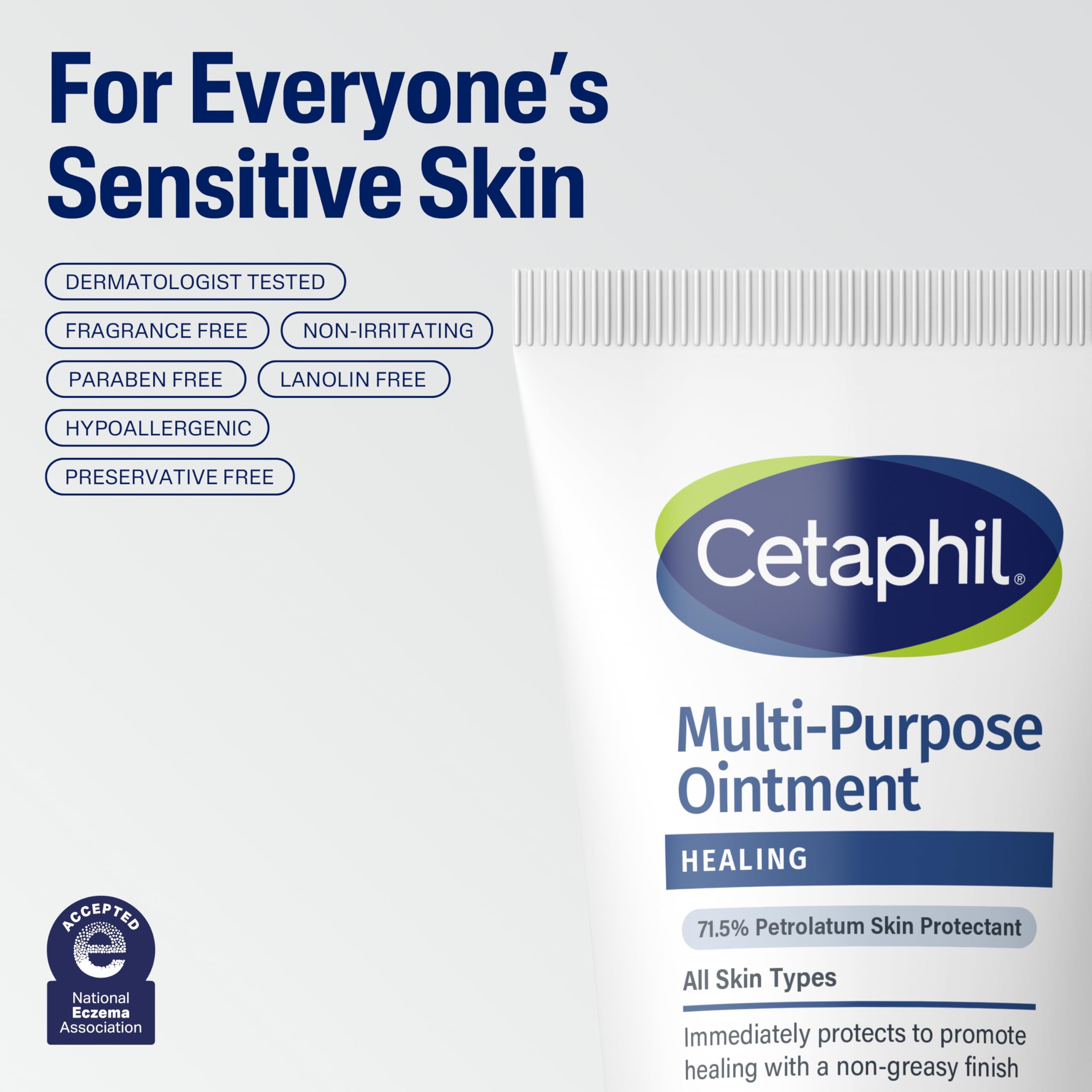 Cetaphil Healing Ointment, 12 oz, For Dry, Chapped, Irritated Skin, Heals and Protects, Soothes Cracked Hands and Chapped Lips, Hypoallergenic, Fragrance Free