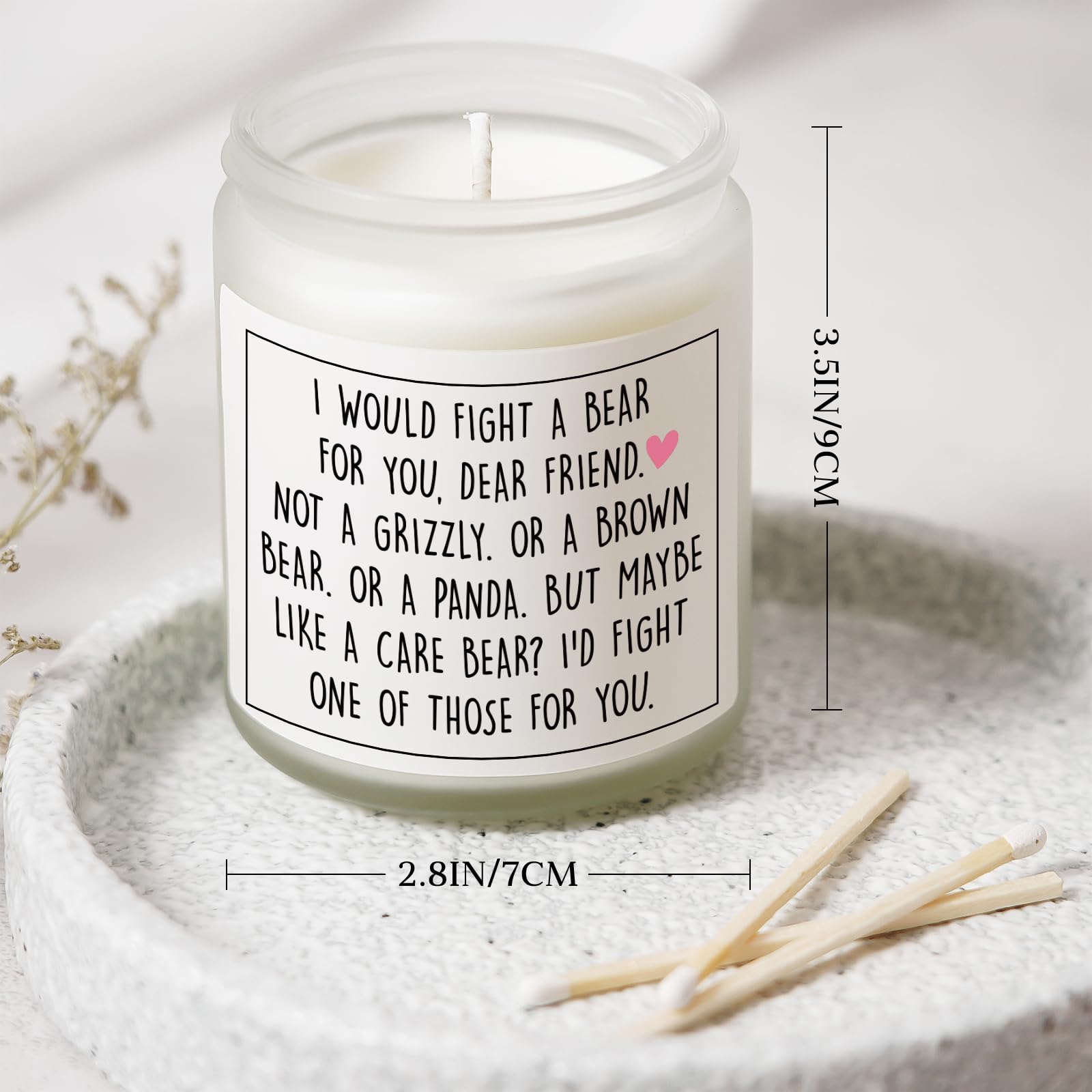 PETALSUN Friend Gifts for Women, Friend Birthday Gifts for Women Friendship - Handmade Lavender Natural Soy Wax Candle (7oz) - Gifts for Friends, Friendship Gifts for Women Friends