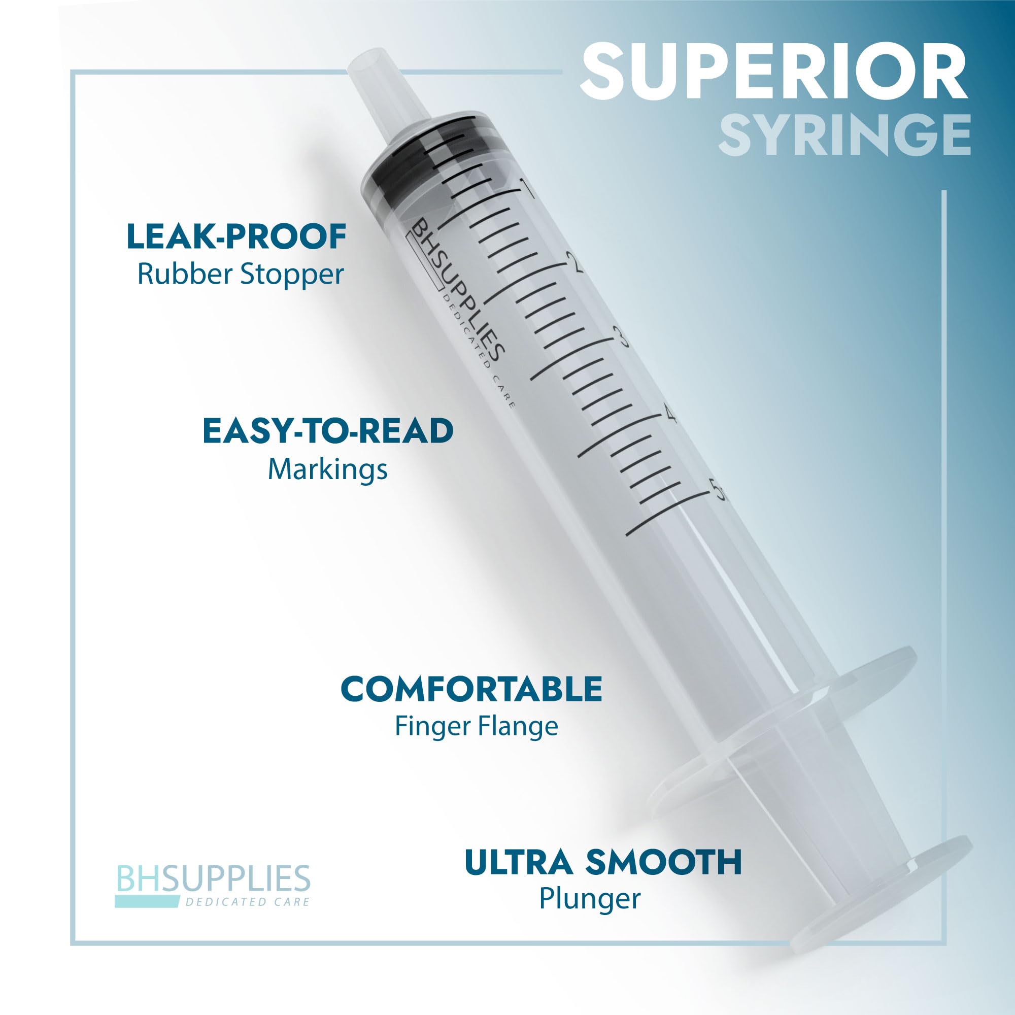 BH Supplies 5ml Oral Syringe (No Needle) - Sterile, Individually Wrapped - 100 Syringe