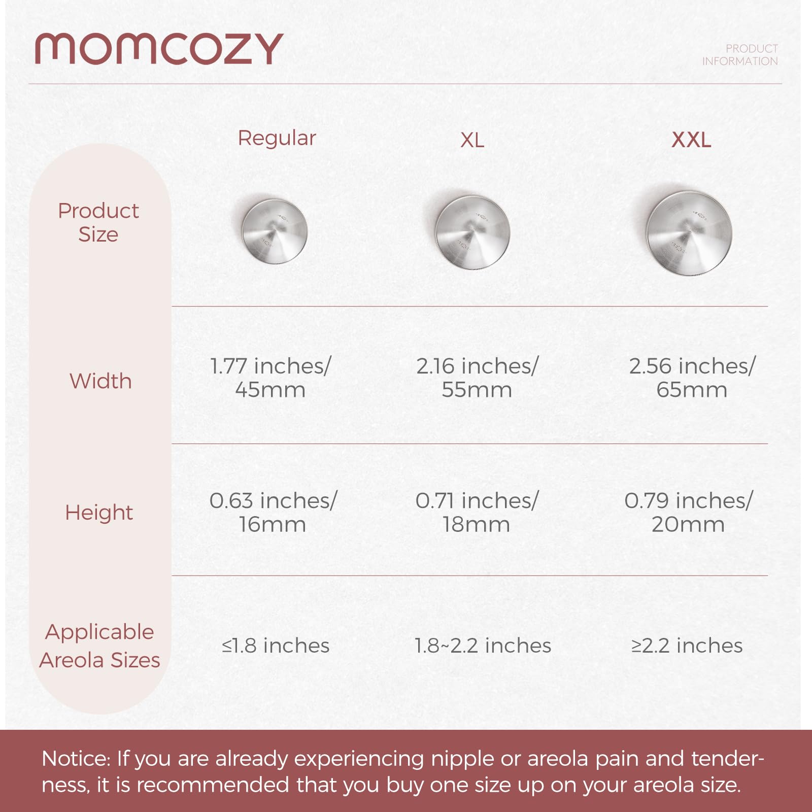 Momcozy 999 Silver Nursing Cups Original Perforated Breathable Design, 999 Silver Nipple Cover for Breastfeeding Essential, Silver Nipple Shield for Nursing Newborn, Metal Nipple Shields, Regular Size