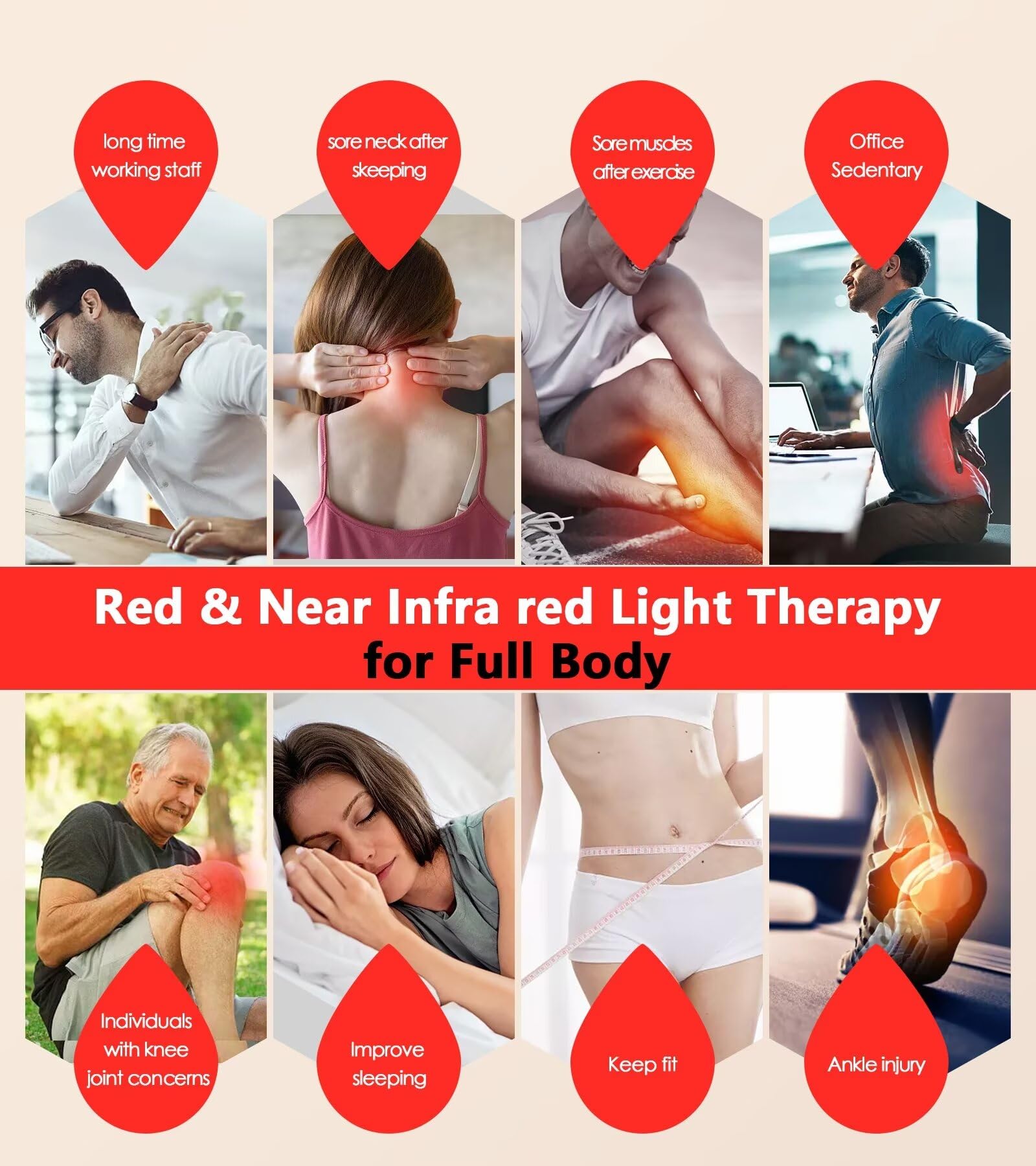 Red Light Therapy Mat for Full Body - 945pcs LED 63''×22.44'' Large Red & Infrared Light Therapy Pad Blanket with Red Light 660nm and Near-Infrared Light 850nm for Body at Home Use