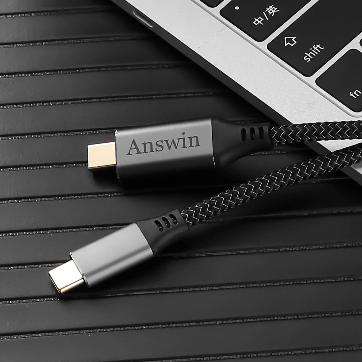 Answin USB C to Mini DisplayPort, 6Ft 4K@60Hz Thunderbolt 3 to Mini Displayport Cable Compatible for iPhone 15 Series, M1/2 MacBook Pro, Surface Book 2, Galaxy S24/S23, Steam Deck and Rog Ally