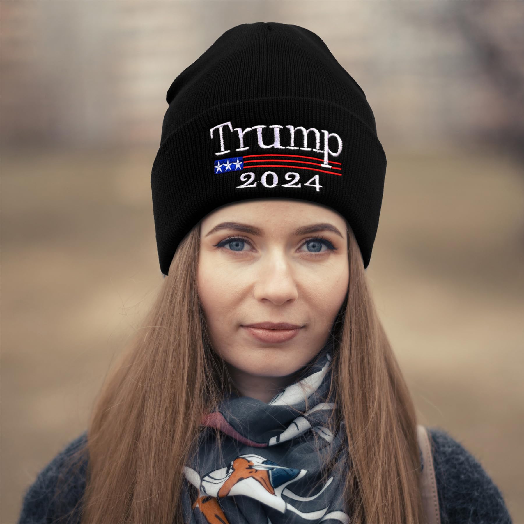 LYDTICK Trump 2024 Beanie Hats MAGA Hat Make America Great Again Winter Knit Hats for Men Women