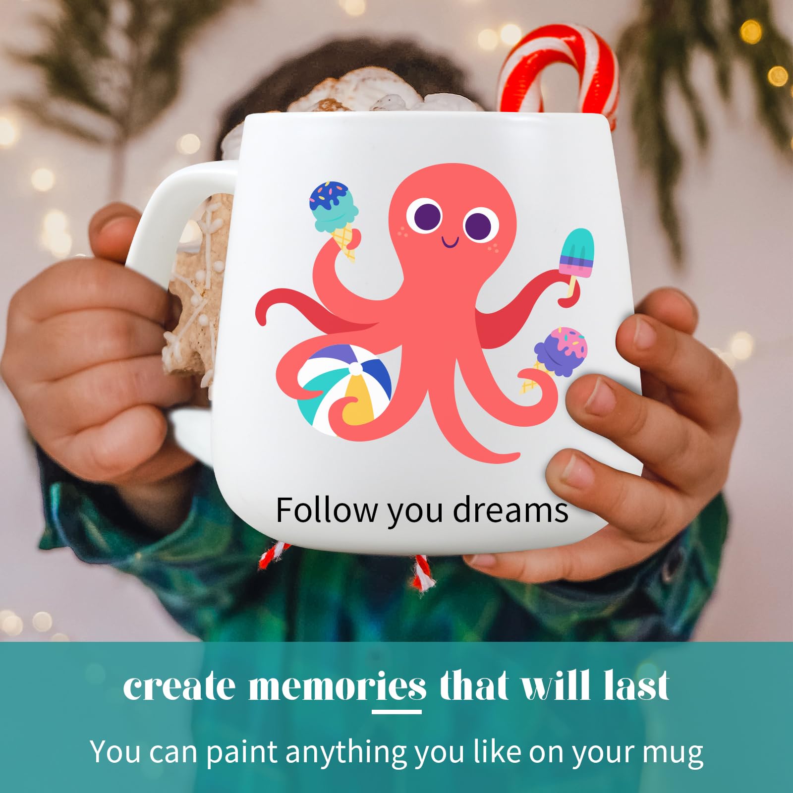 Create Your Own Personalized Coffee Mug Kit Includes Blank Mugs to Decorate, Paintable Mugs, and Painting Supplies– Paint Your Own Mug for Kids and Adults for Mother's Day Father's Day Gifts!