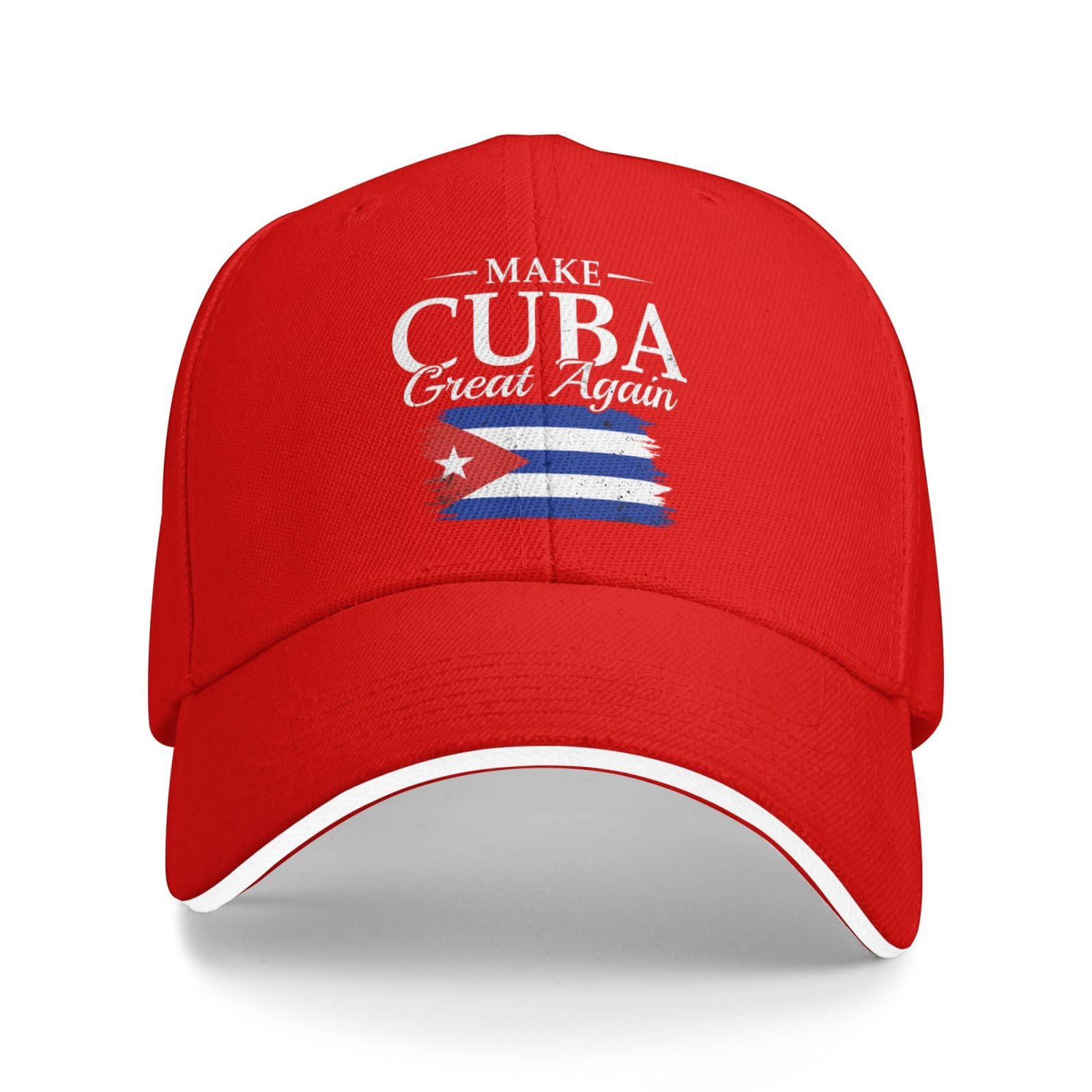 nopicsn Make Cuba Great Again Cap Adjustable Baseball Cap Sport Fashion Comfortable for Men Women Red