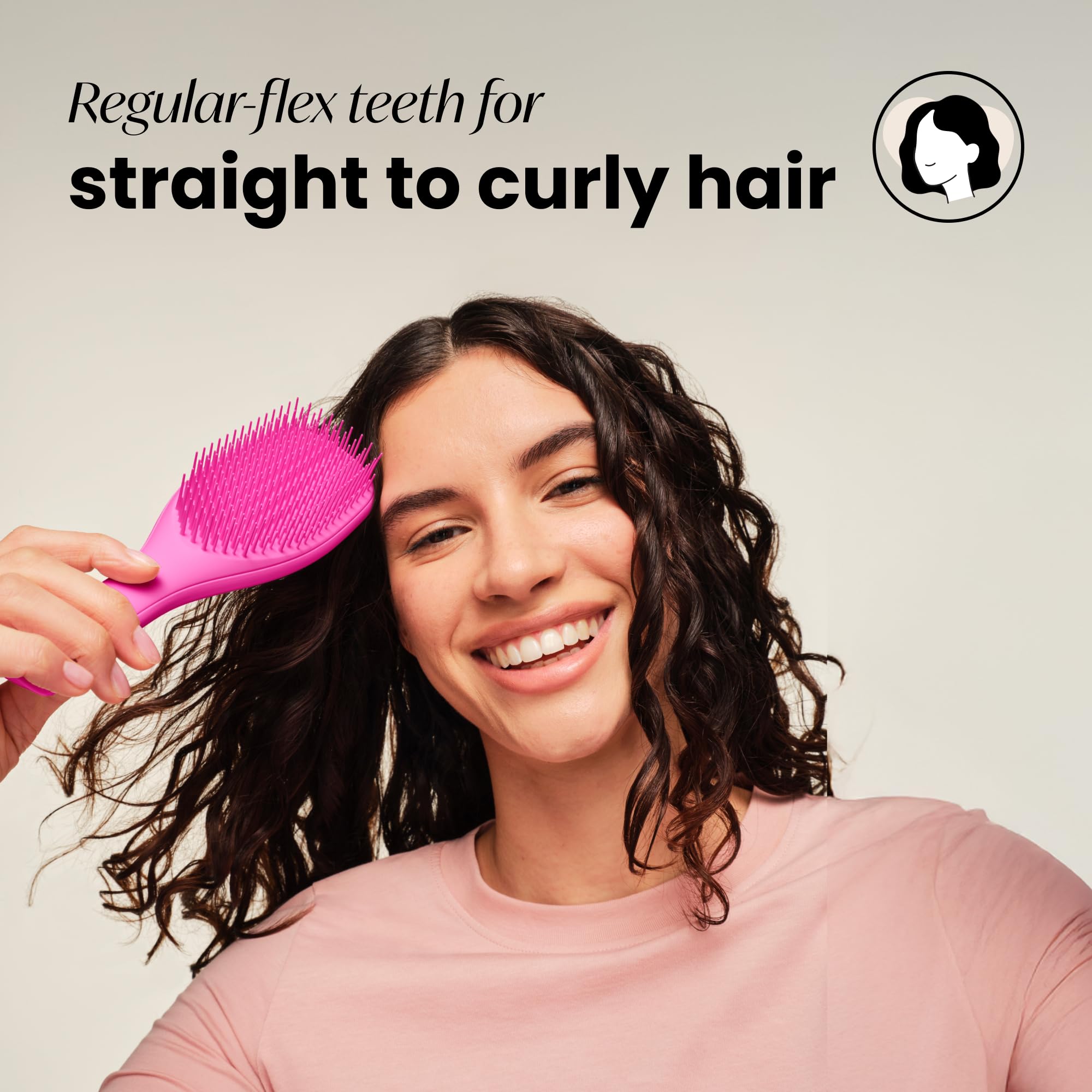 Tangle Teezer Ultimate Detangler Brush for Wet & Dry Hair, Eliminates Knots & Reduces Breakage for All Hair Types, Runway Pink