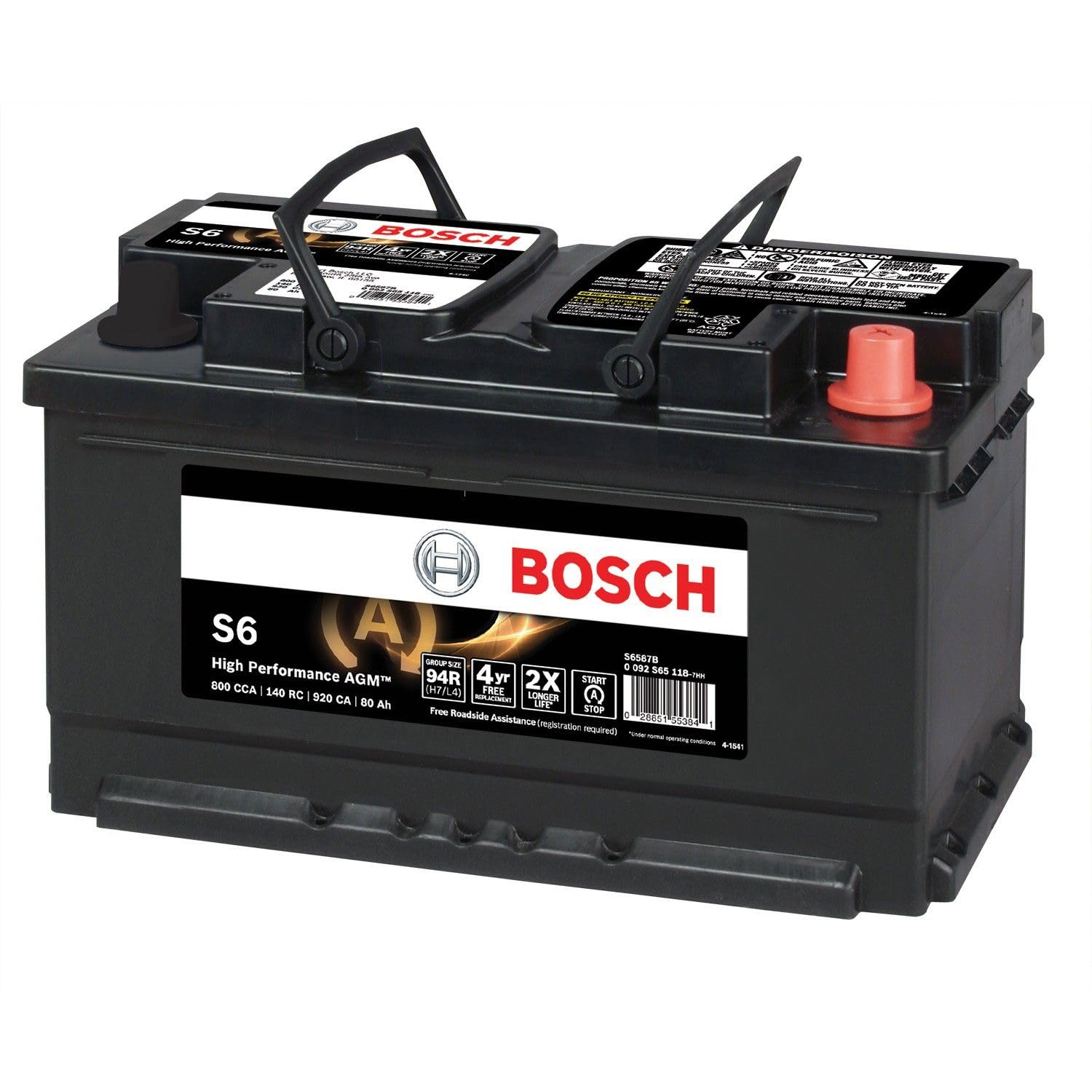 BOSCH S6587B S6 Flat Plate AGM Battery
