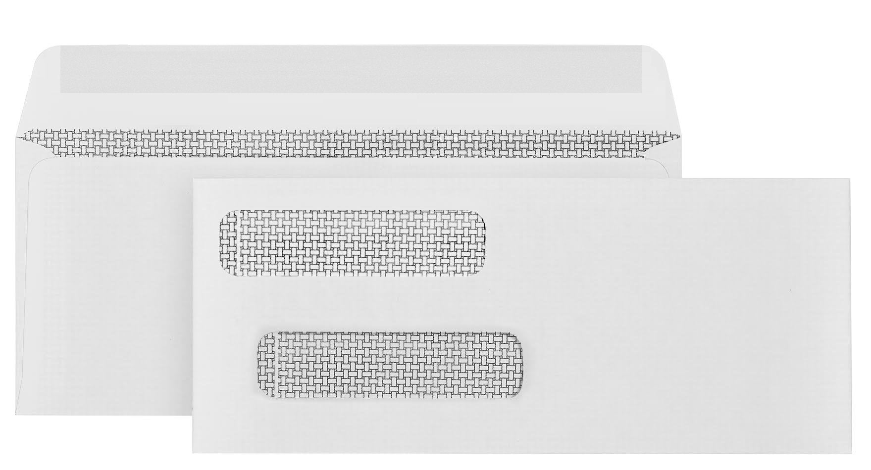 500#8 Gummed Double Window Security Check Envelopes - Designed for QuickBooks Checks, Business Mailing, and Security - Computer Printed Checks - Gummed Flap - 3 5/8 X 8 11/16