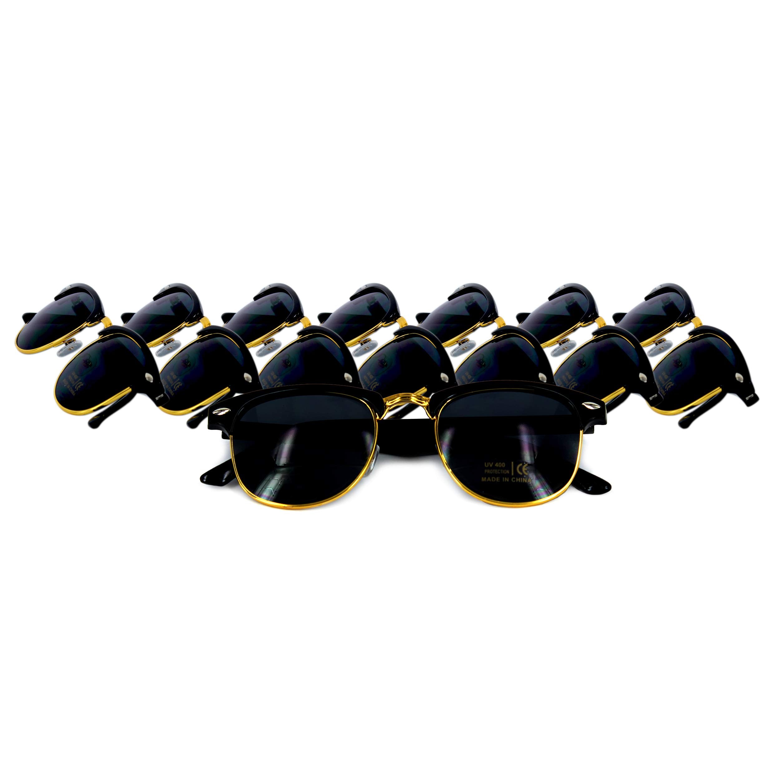 LADY&HOME Bachelor Party 7pcs Wedding Sunglasses for Groom, Best Man, Groomsmen Gifts Wedding Favor (Clubmaster)