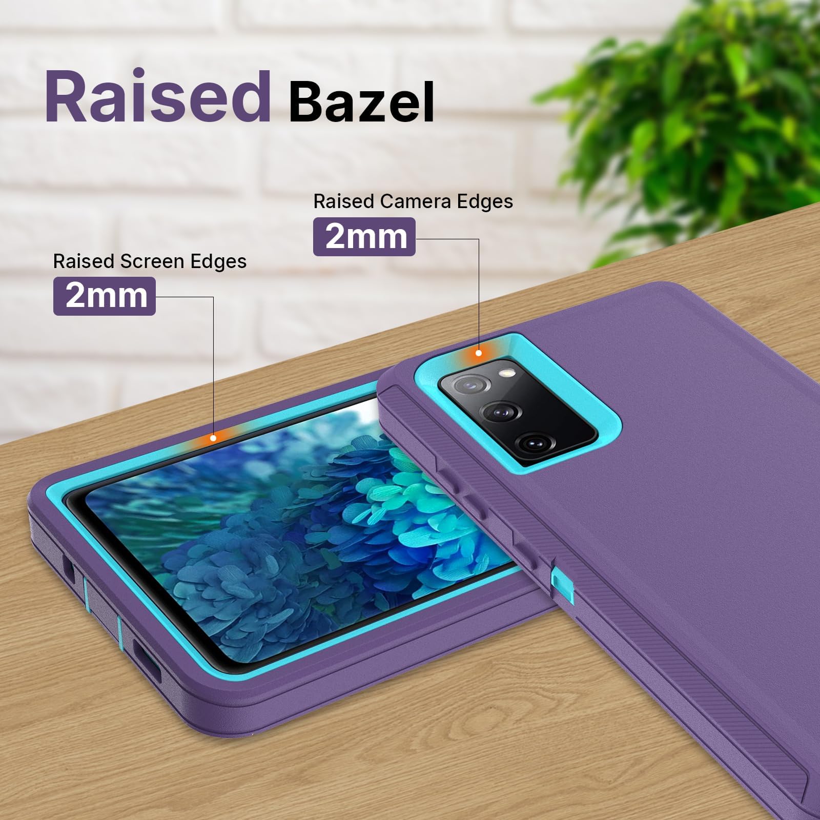 Migeko for Galaxy S20 FE 5G Case: [NOT FIT S20!!!] with 1 Pack Glass Screen Protector, Women Girls Full-Body Strong Protection Shockproof Phone Case for Samsung S20 FE, Purple