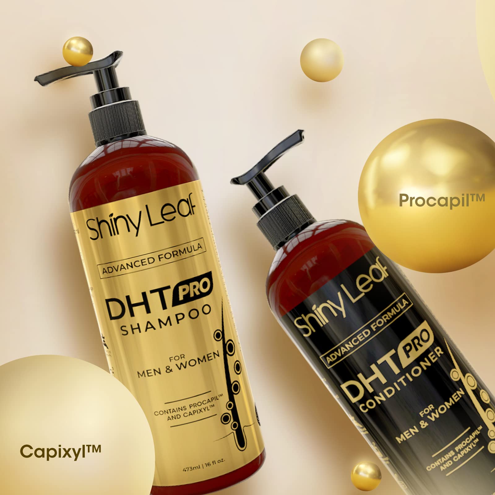 DHT Pro Shampoo and Conditioner Advanced Formula with Procapil and Capixyl, DHT Blockers and Natural Extracts, Hair Loss Solution for Men and Women, Stimulates Follicles, Prevents Thinning Hair