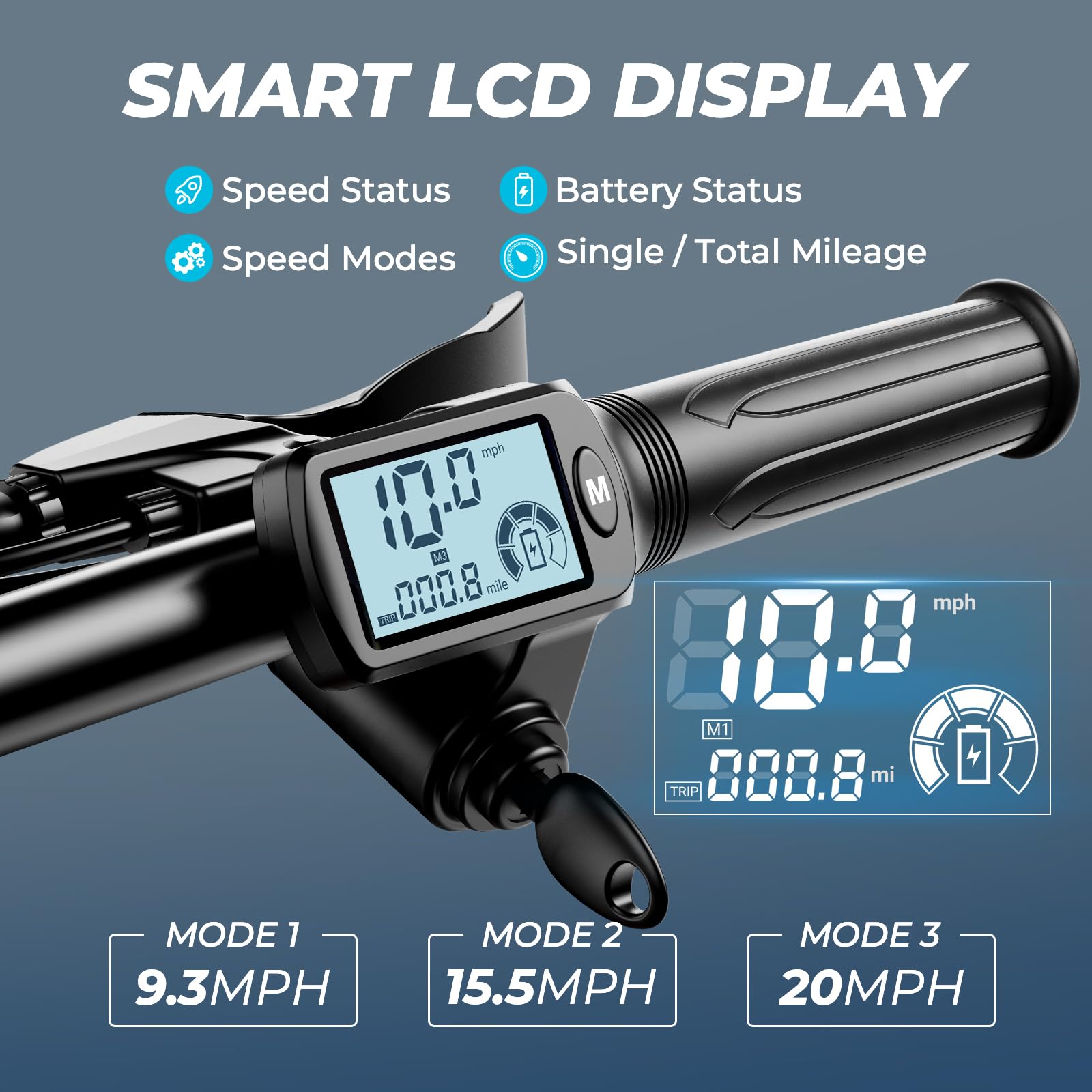 WINDHORSE 850W Peak Electric Scooter with Seat, 20MPH & 25 Miles Range, Dual Shock Absorbing, 3 Gear Speed, 14" Pneumatic Tire, Folding E Scooter for Adults with Basket for Commuting, 330lbs Load