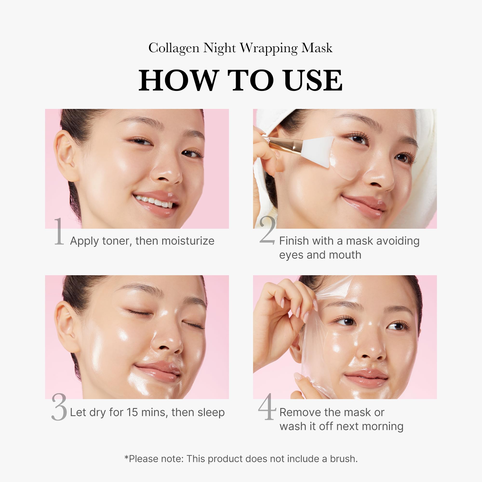 medicube Korean Viral Duo for Glass Glow Skin: Zero Pore Pads 2.0 and Collagen Overnight Wrapping Peel Off Facial Mask Pack and Jelly Brush