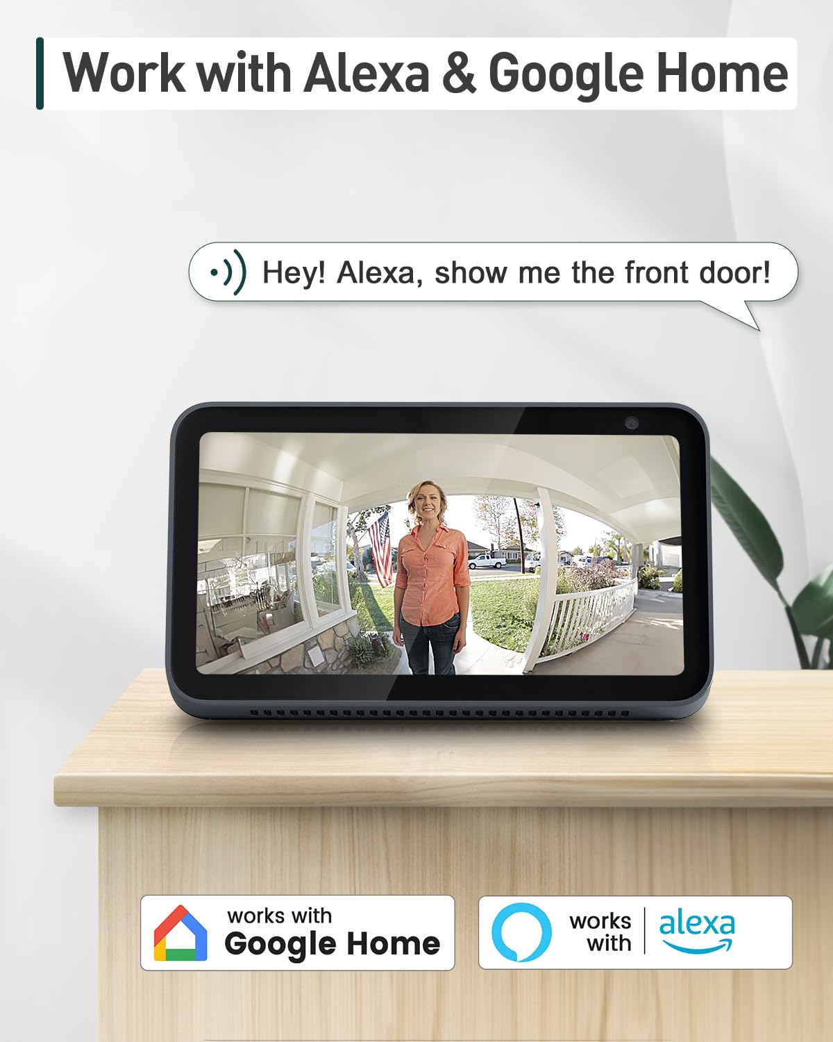 Video Doorbell Camera Wireless with Chime, with Multi-angle Bracket, No Subscription, Voice Changer, 2-Way Audio, Motion Detection, 1080P, Night Vision, 2.4G, IP66, Battery Powered, Works with Alexa