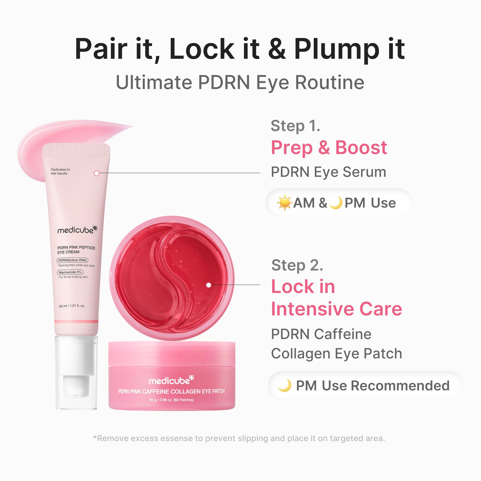 medicube PDRN Caffeine Collagen Eye Patch | Gel Eye Patches for the appearance of Dark Circles, Undereye Bags | Firming, Age-Defying Care with Retinol, Collagen | Korean Skincare | 30 Pairs
