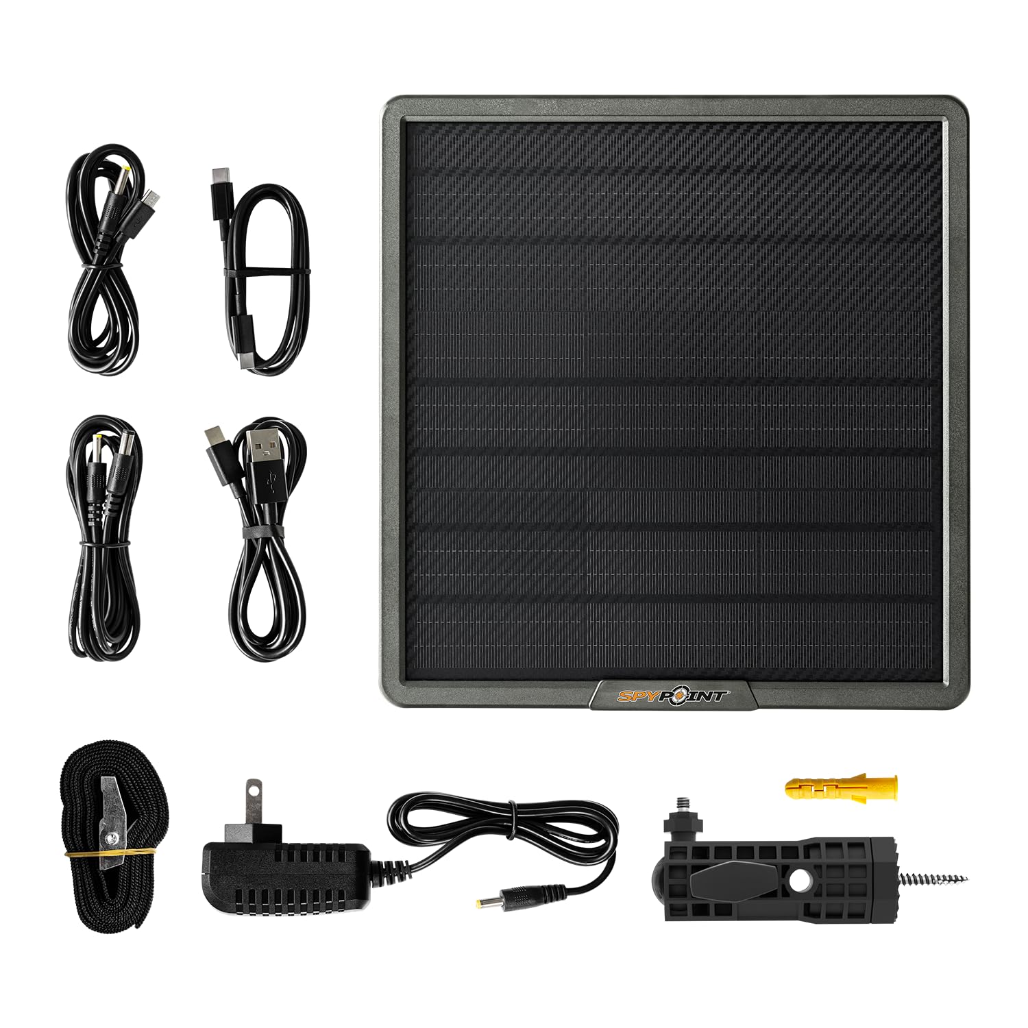 SPYPOINT Solar Panel SPLB-22 for Trail Camera with Internal Battery for Outdoor Trail Camera solar panel - 15,000 mAh Battery Capacity, 12v, 9V and 6V Power outlets with DC Charger Included