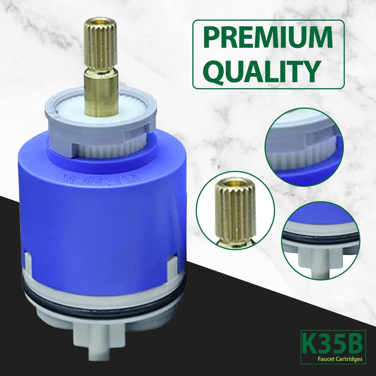 Kerox PBR 40 Faucet Cartridge, Replacement Cartridge Compatible with La Torre, Cascade & Nobili, Single Lever Shower Tub Repair, Tub Faucet Cartridges, Kitchen & Bathroom Faucet Cartridge Replacement
