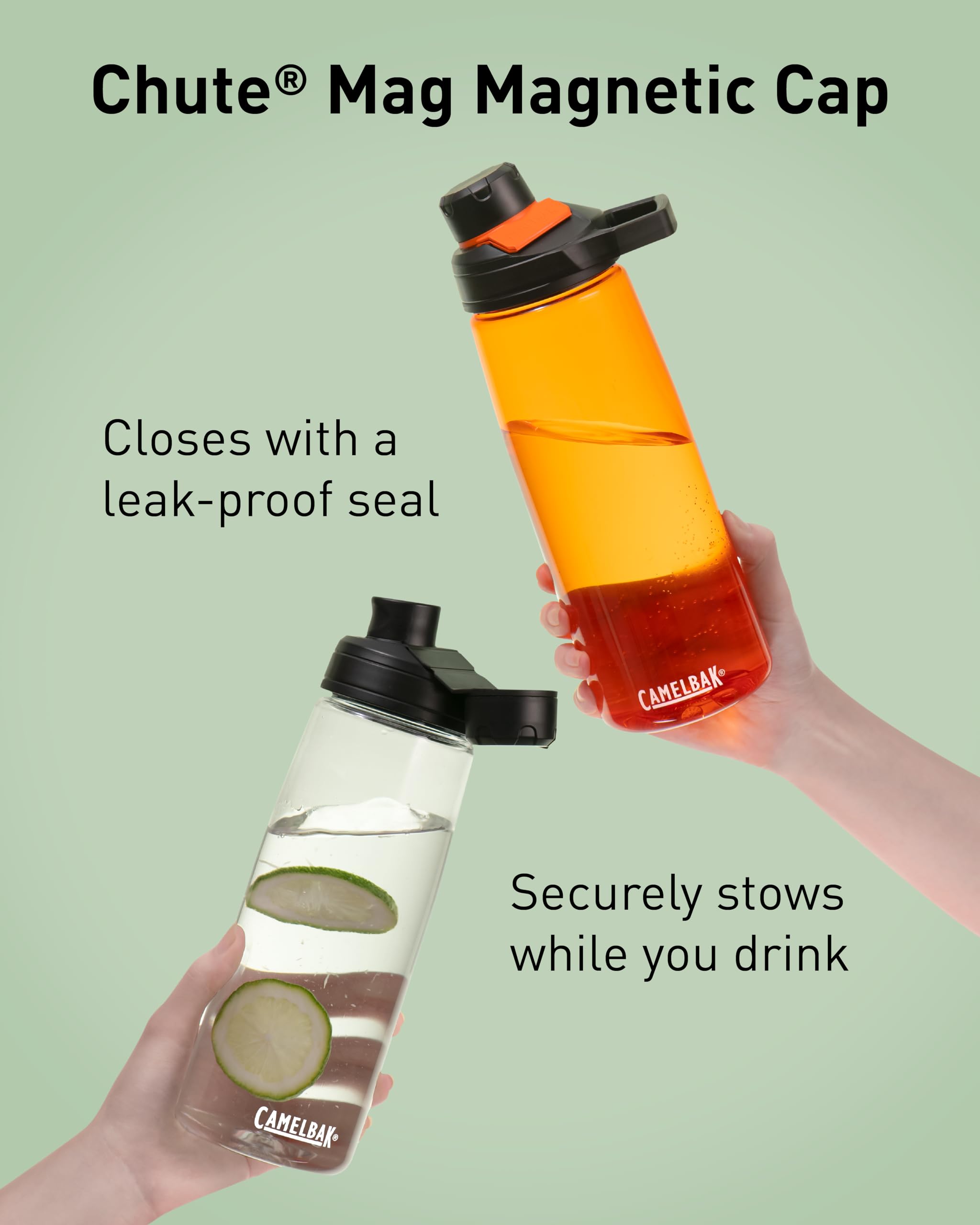 CamelBak Chute Mag BPA Free Water Bottle with Tritan Renew - Magnetic Cap Stows While Drinking, 32oz, Oxford