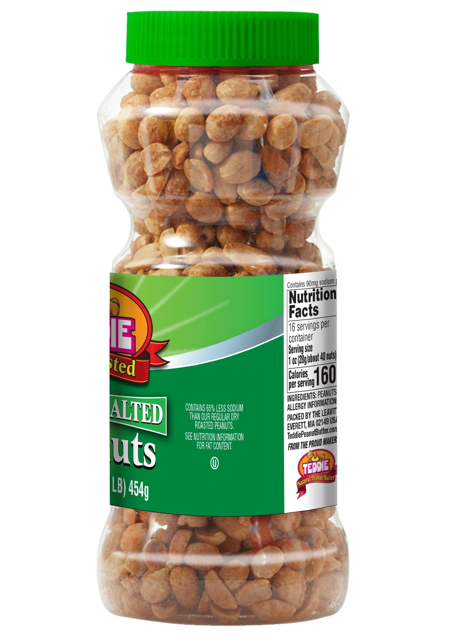 Teddie Premium All Natural Dry Roasted Peanuts (Lightly Salted, 16 Ounce (Pack of 1))