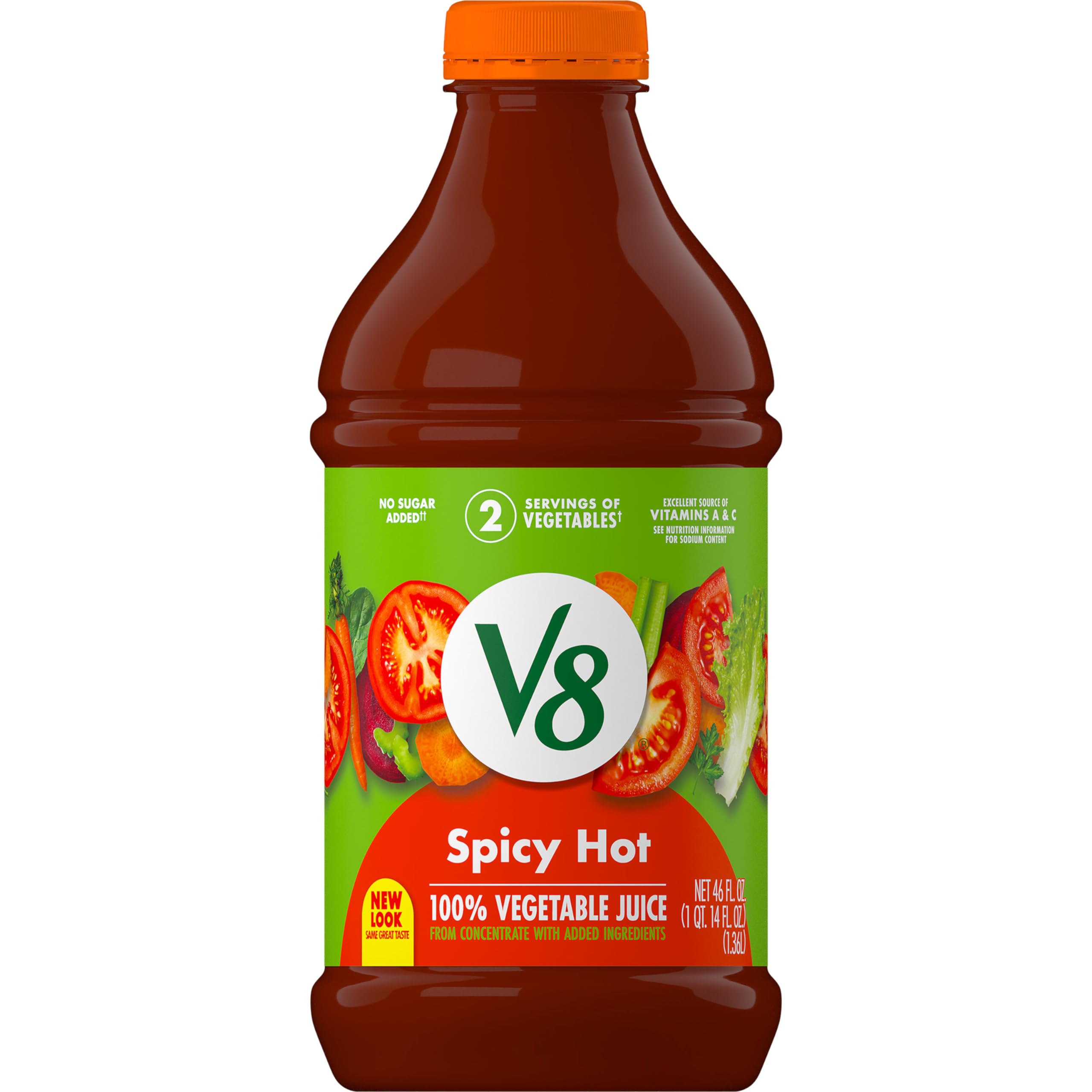 V8 Spicy Hot 100% Vegetable Juice, 46 fl oz Bottle