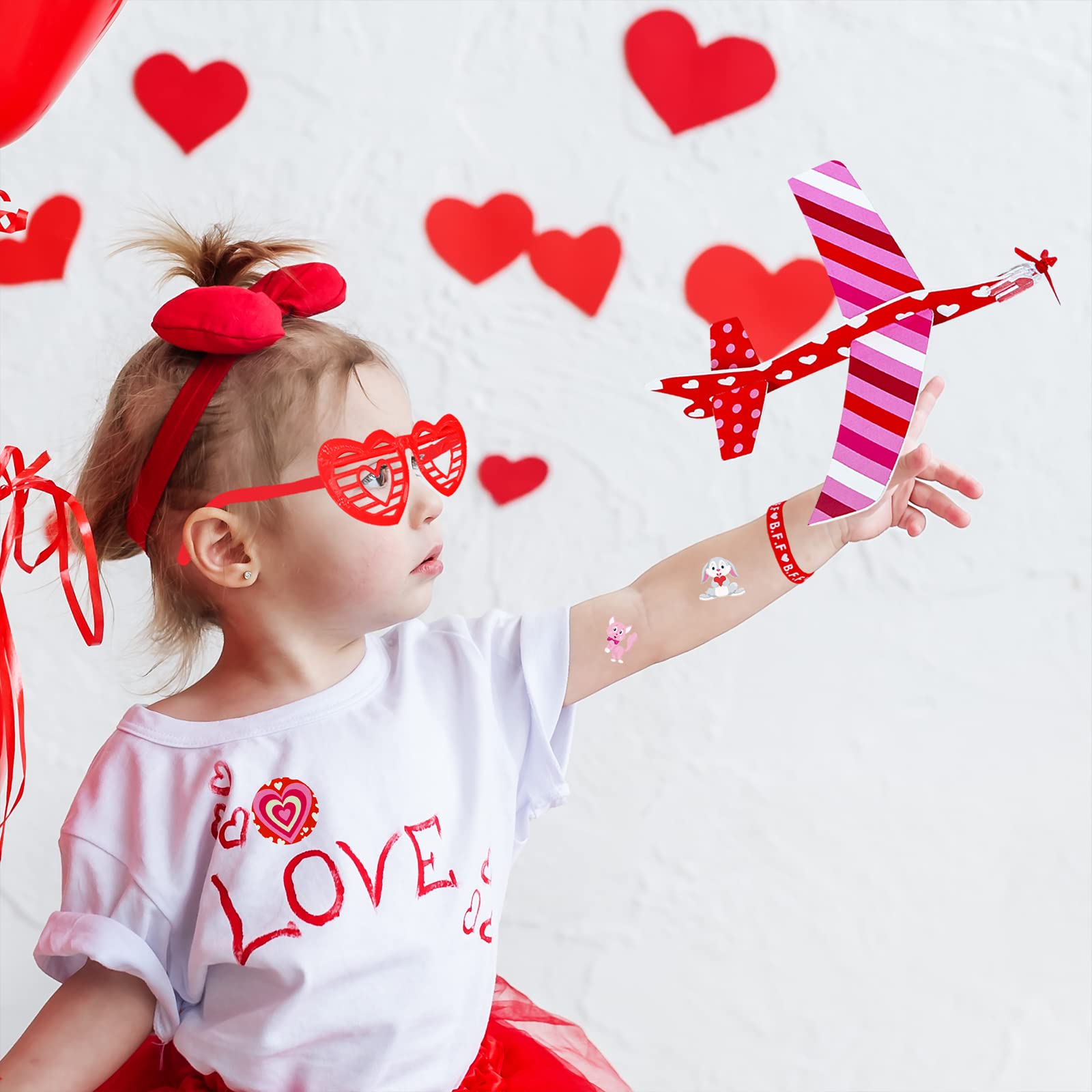 Winlyn 112 Pcs Valentine's Day Stationery Toy Assortment Set Valentine Goodie Bags Stuffers Valentine Rewards Prizes Bulk for Kids Students Valentine Party Favors Treats School Classroom Gift Exchange