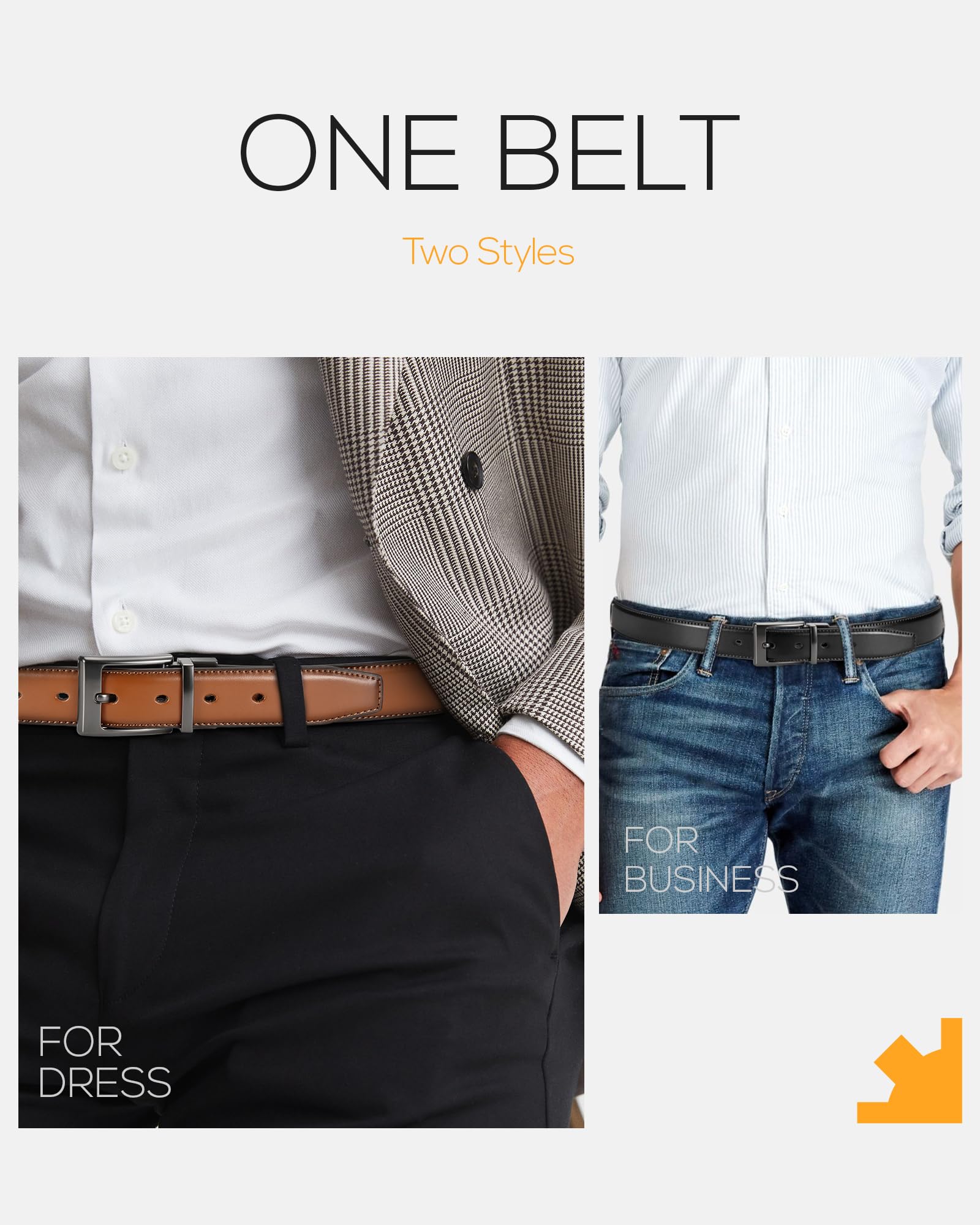 CHAOREN Mens Belts Leather - 1.25" Reversible Belts for Men for Dress Pants - 2 Styles in One Belt