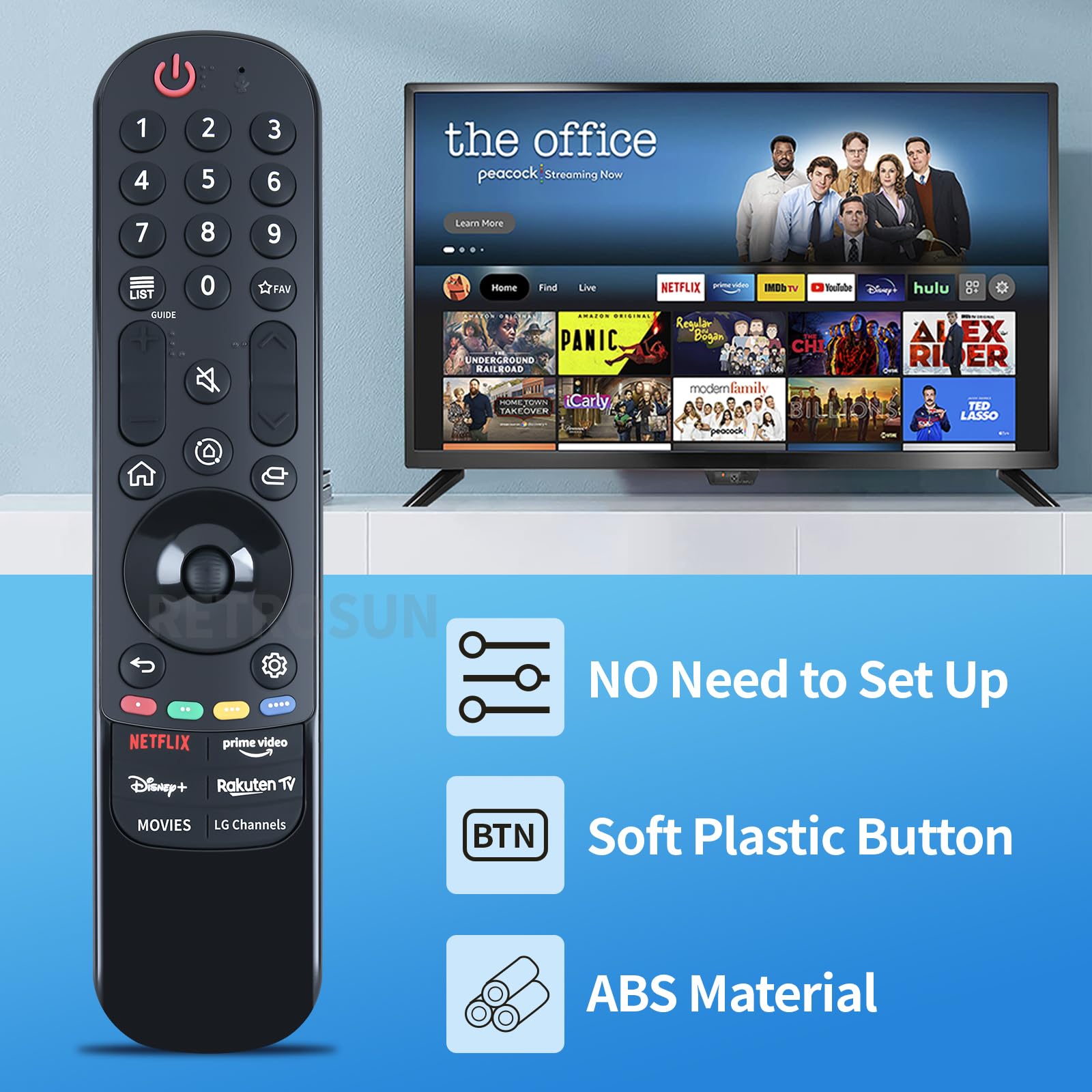 New MR23GA Replacement Magic Remote Control Compatible for LG 2023 Magic Smart TV with Netflix PrimeVideo Disney+ LG Channel Shortcut Buttons (NO Voice and Pointer Function