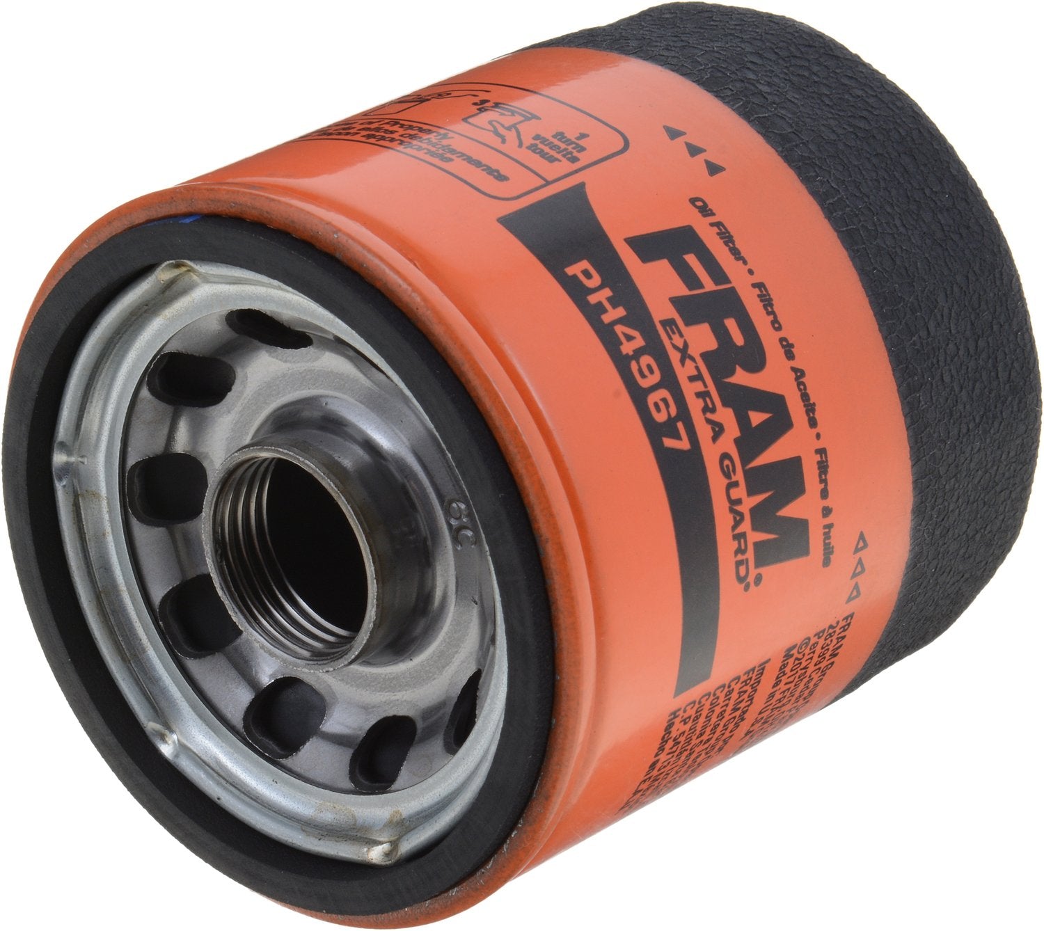 FRAM Extra Guard PH4967, 10K Mile Change Interval Spin-On Oil Filter, black