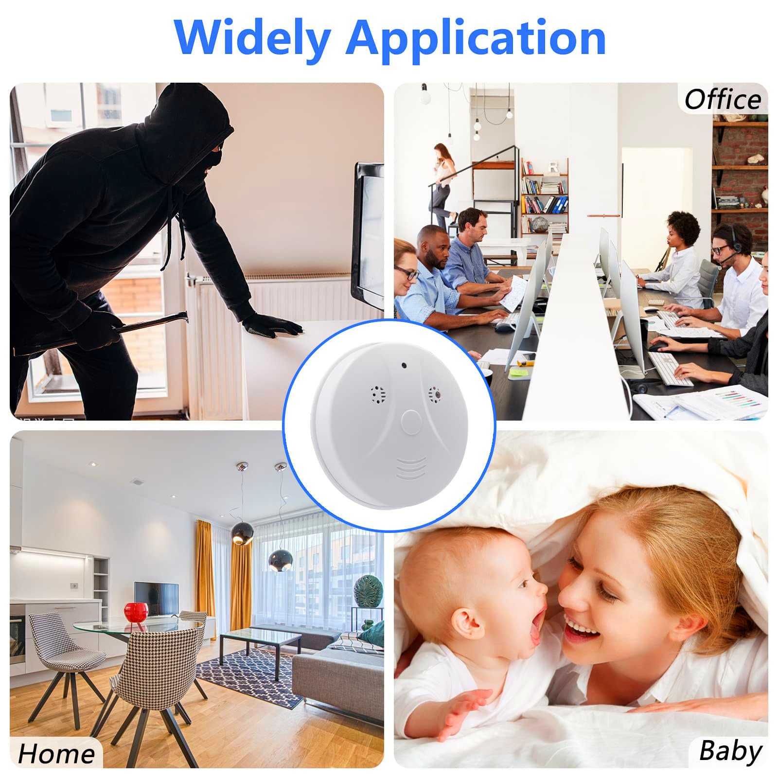 YYCAMUS Smoke Detector Hidden Camera WiFi 1080P HD Indoor Camera Video Wireless Small Camera with Night Vision and Motion Detection for Home