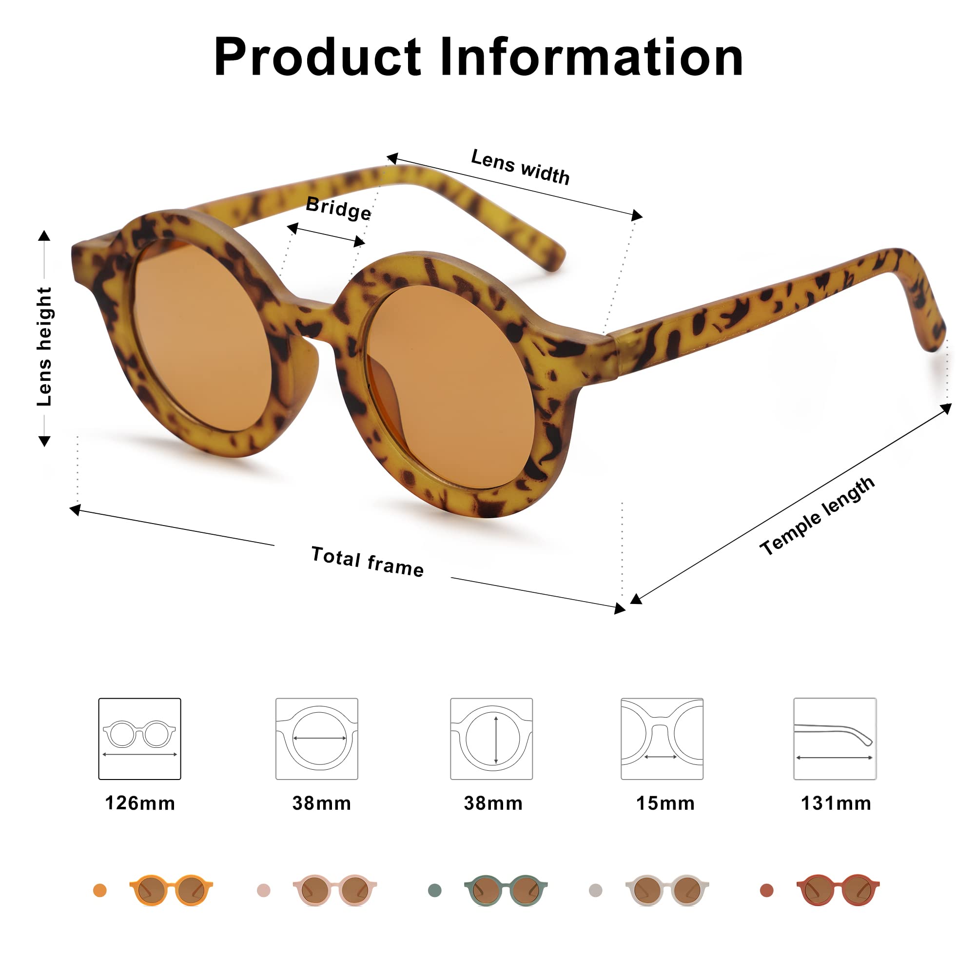 SOJOS Cute Round Polarized Sunglasses for Kids Girls Boys Vintage UV400 Protection Classic Children De Sol Gafas Beach Holiday SK5606 Yellow Tortoise